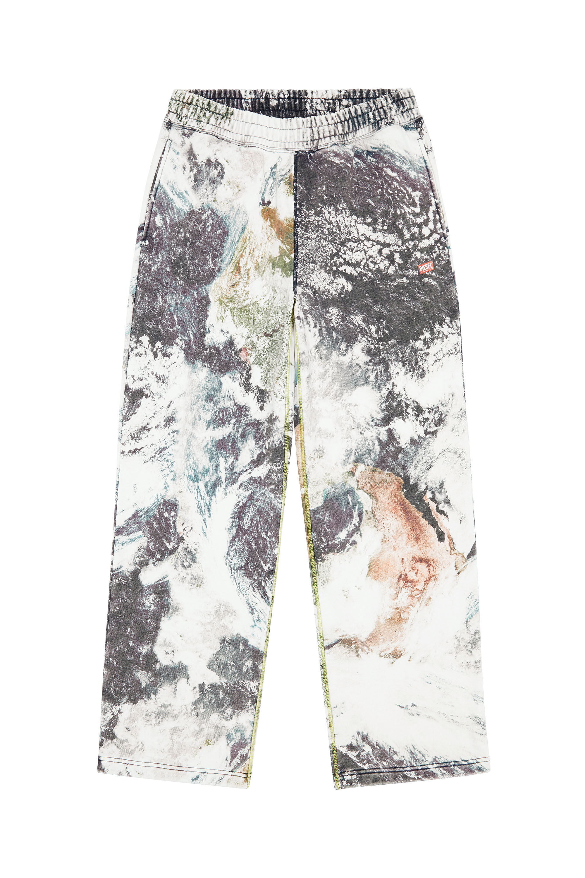 Diesel - P-MARTAS, Male's Track pants with Planet print in Black/White - 2