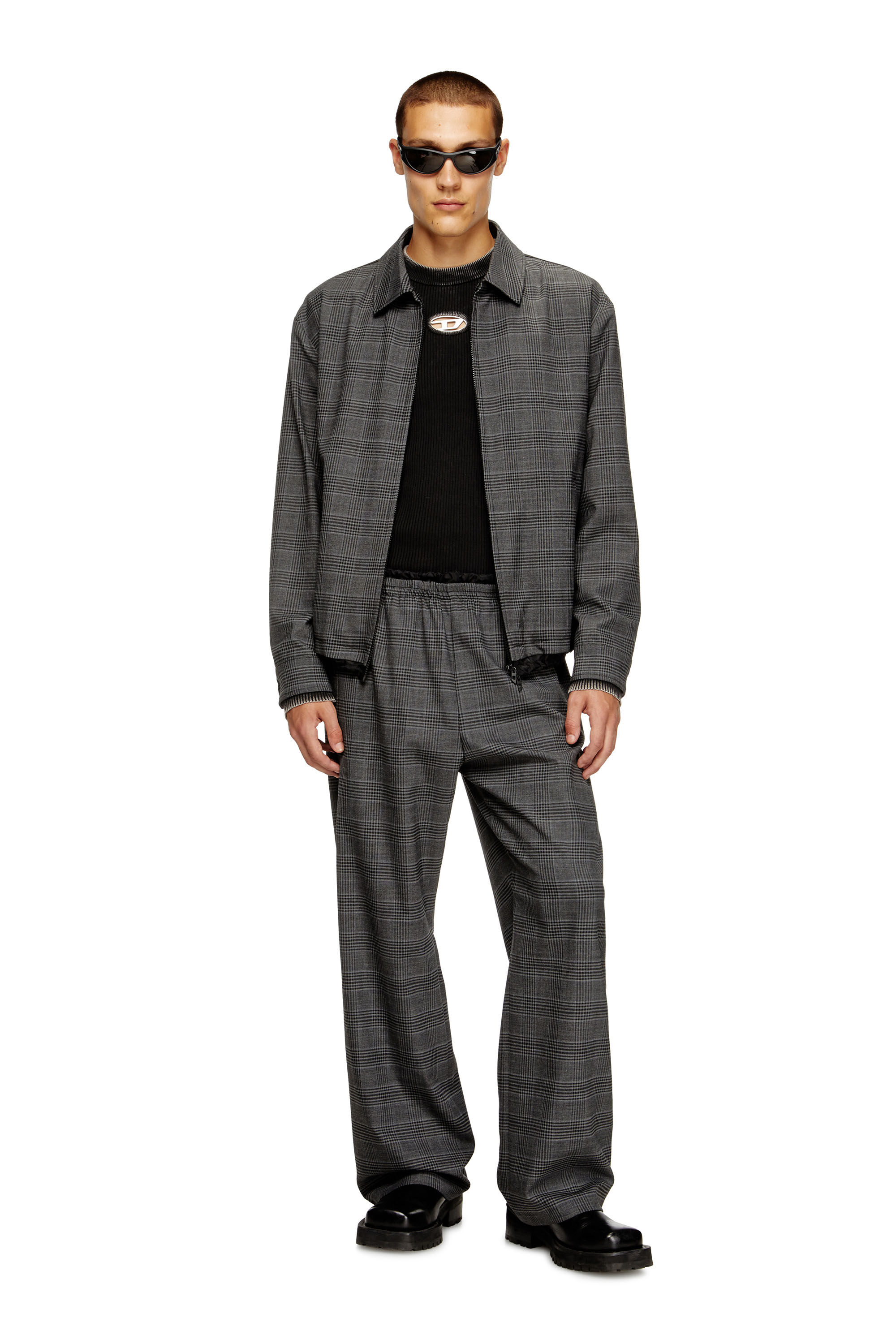 Diesel - K-DARIN-A, Male's Cut-out jumper with Oval D in Black - 1