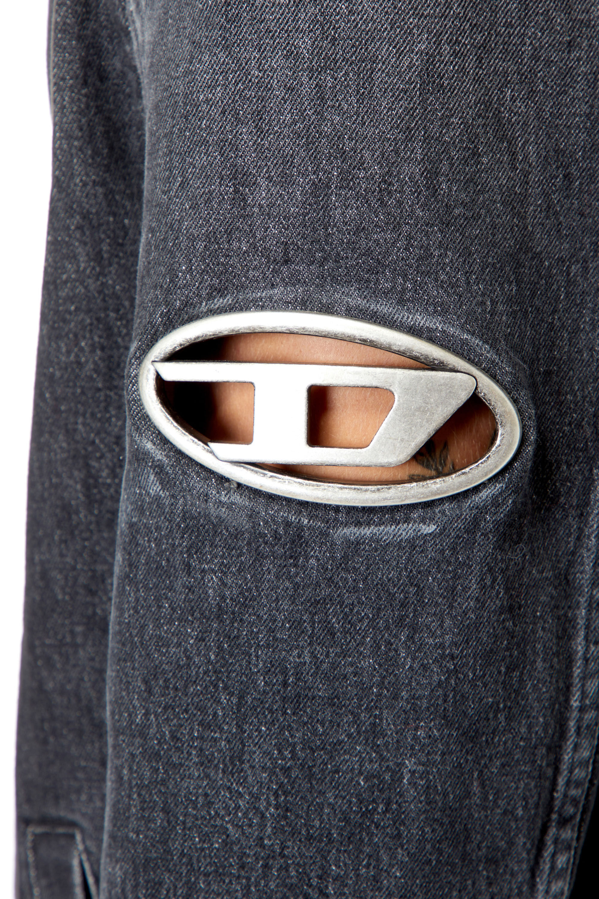 D-ROKU-LONG-FSC1 Man: Long jacket with cut-out metal D logo | Diesel