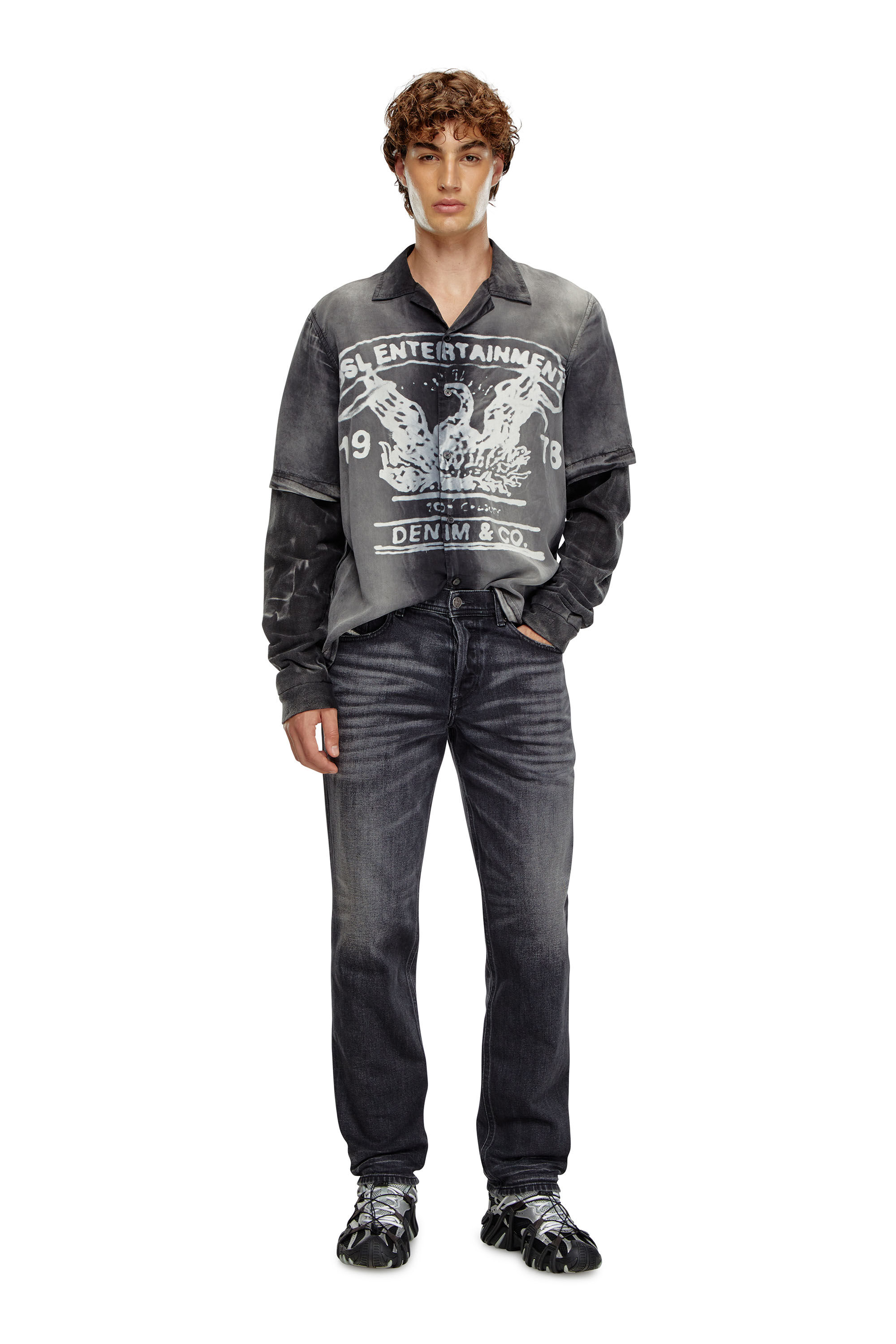 Diesel - Regular Jeans 2023 D-Finitive 09J65 Homme, Noir/Gris foncé - Image 1