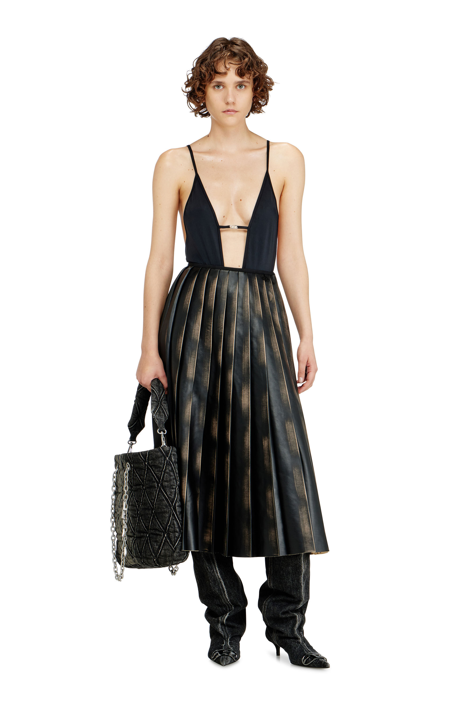 美品 ■DAISY LIN FOXEY ■ベロア オペラシューズ■ 38■黒 Women's Swimsuit in nylon with deep neckline | Black | Diesel