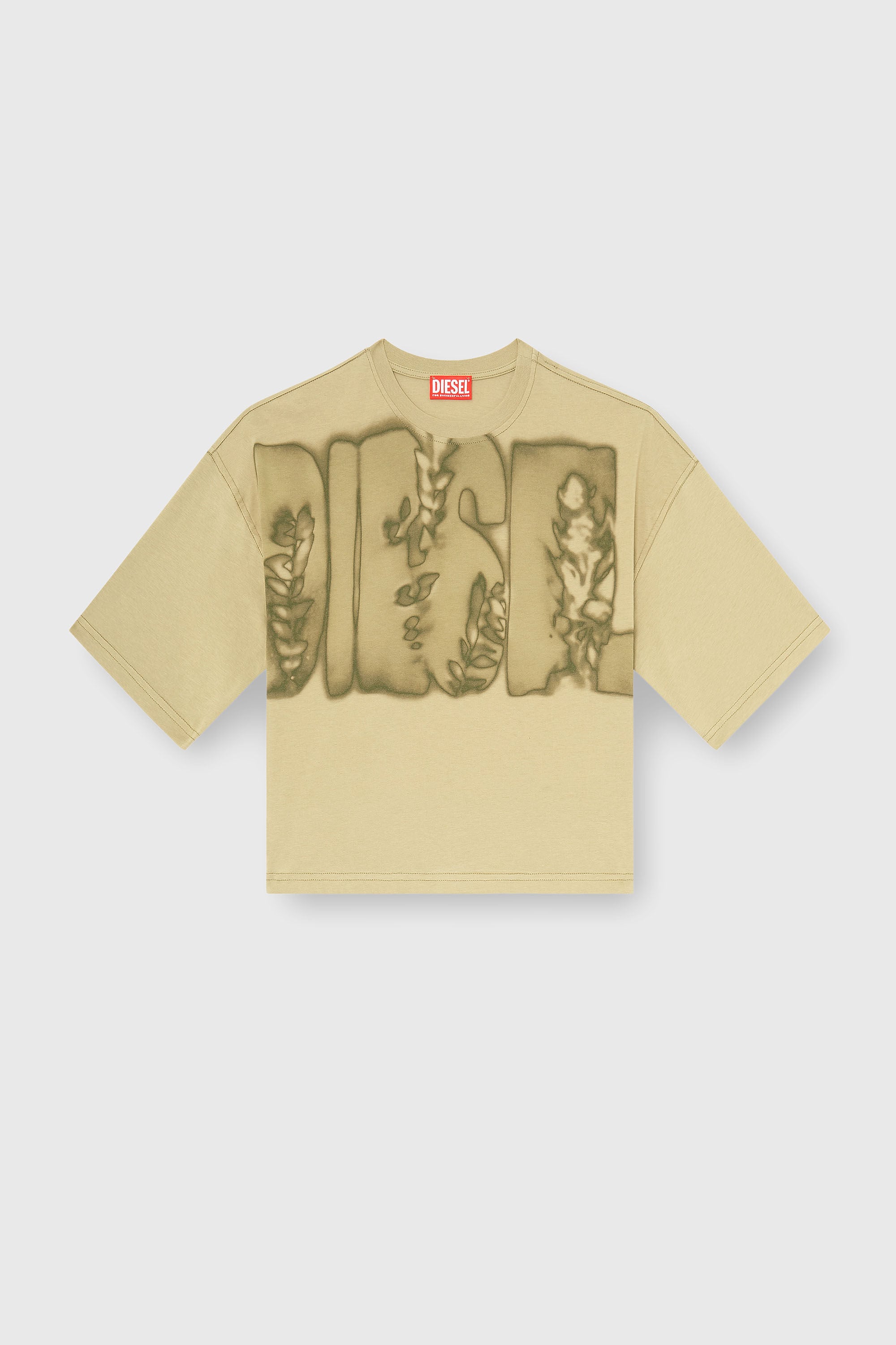 Diesel - T-CROPYN-AA1, Camiseta corta con estampado digital Mujer in Verde - 2