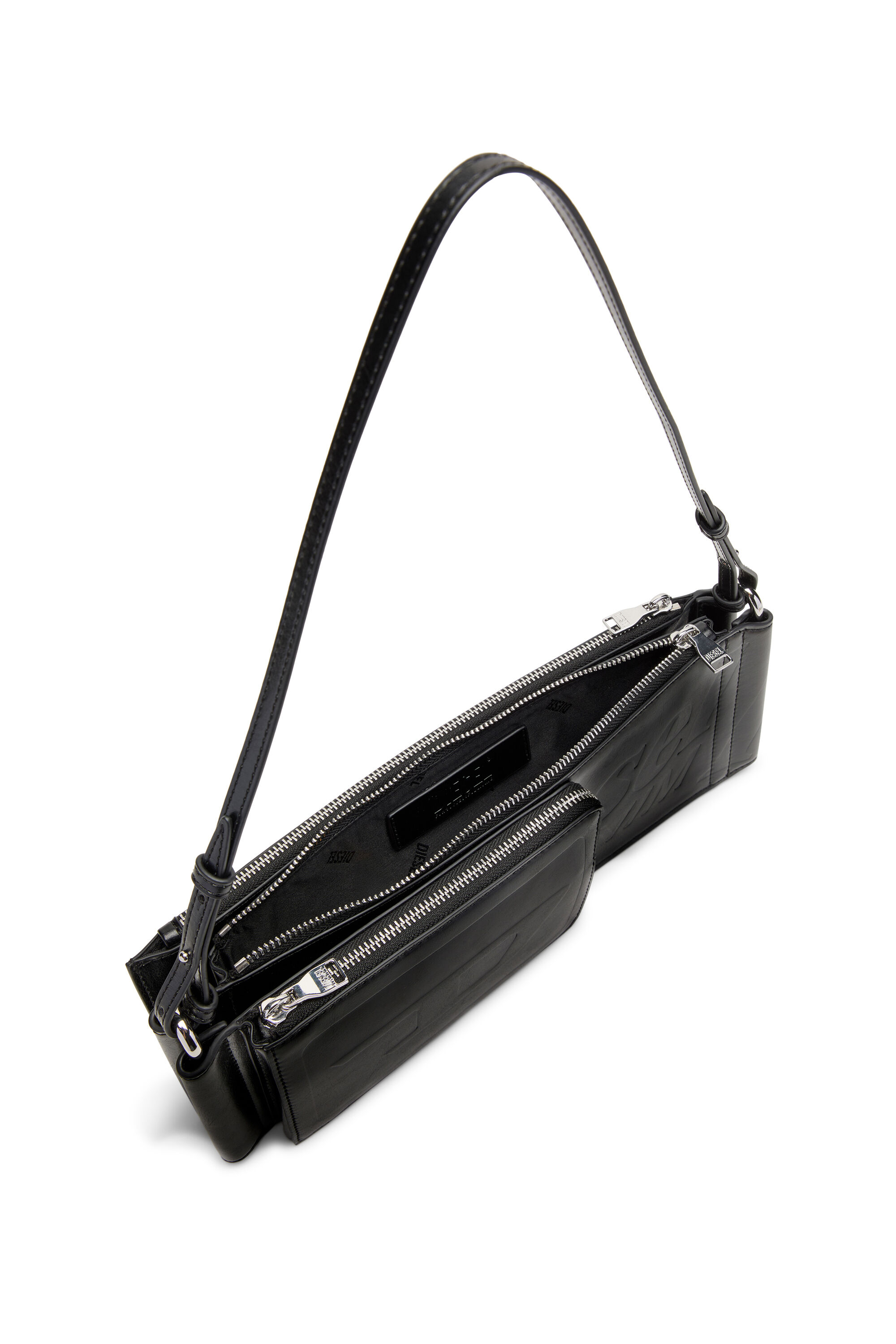 Women's Flag-D-Modular logo-embossed shoulder bag | Black | Diesel