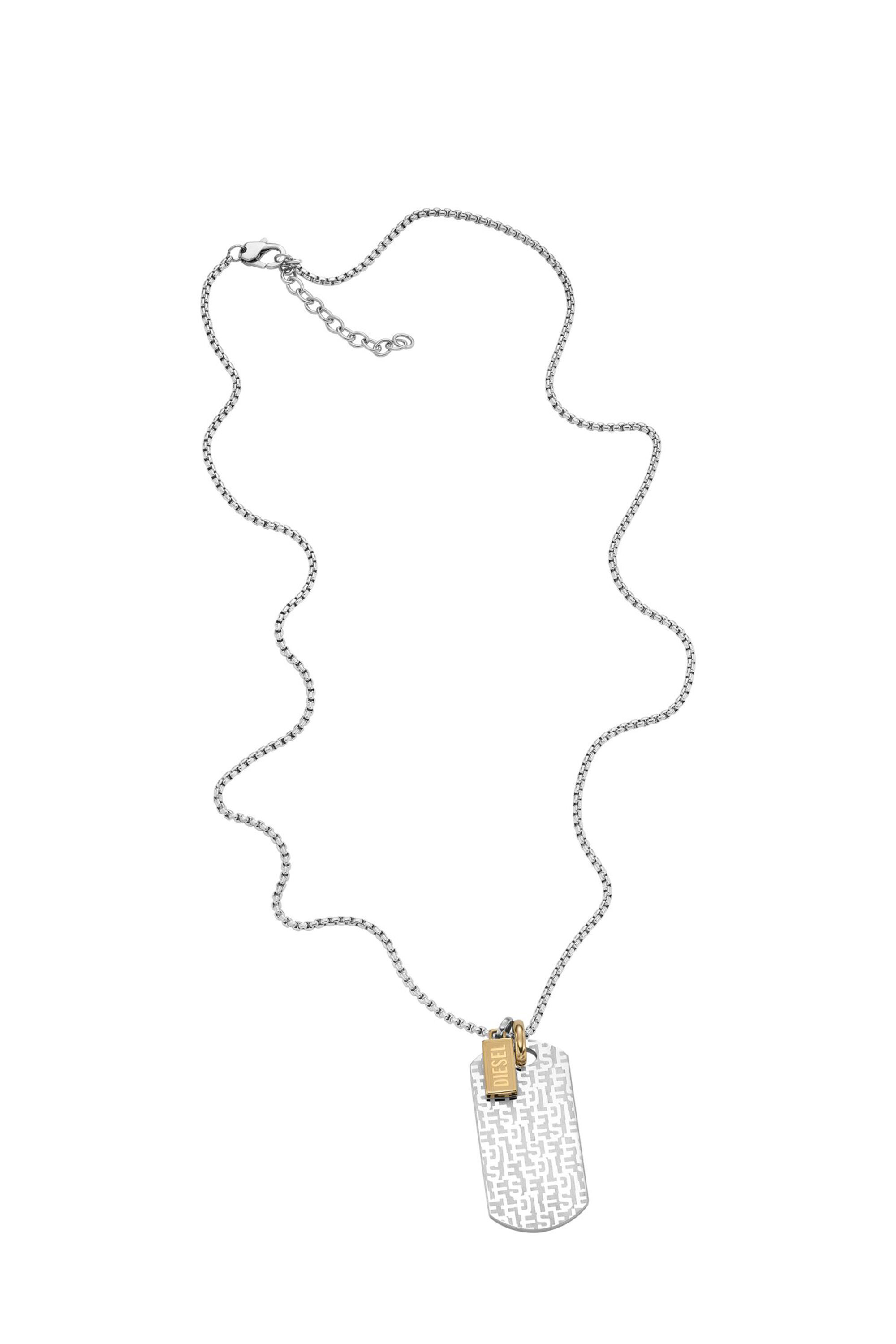 Diesel - DX1431, Collier Dog Tag bicolore Font Mixte in Gris argenté - 2