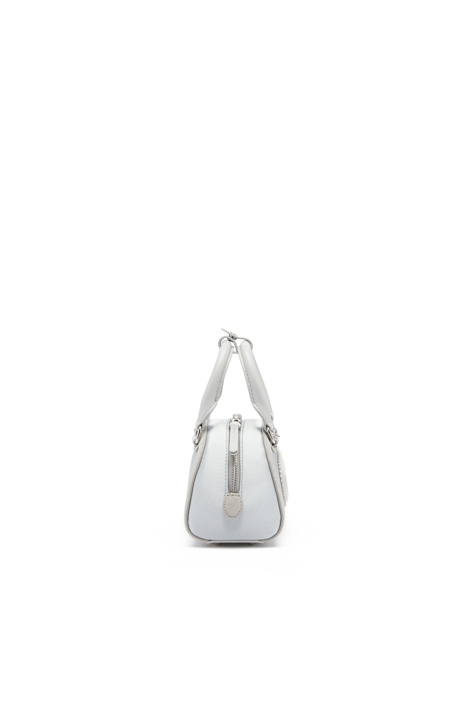 Diesel - 1DR DOME CROSSBODY, Female's 1DR Dome - Mini bowling bag in satin and suede in Silver - 5