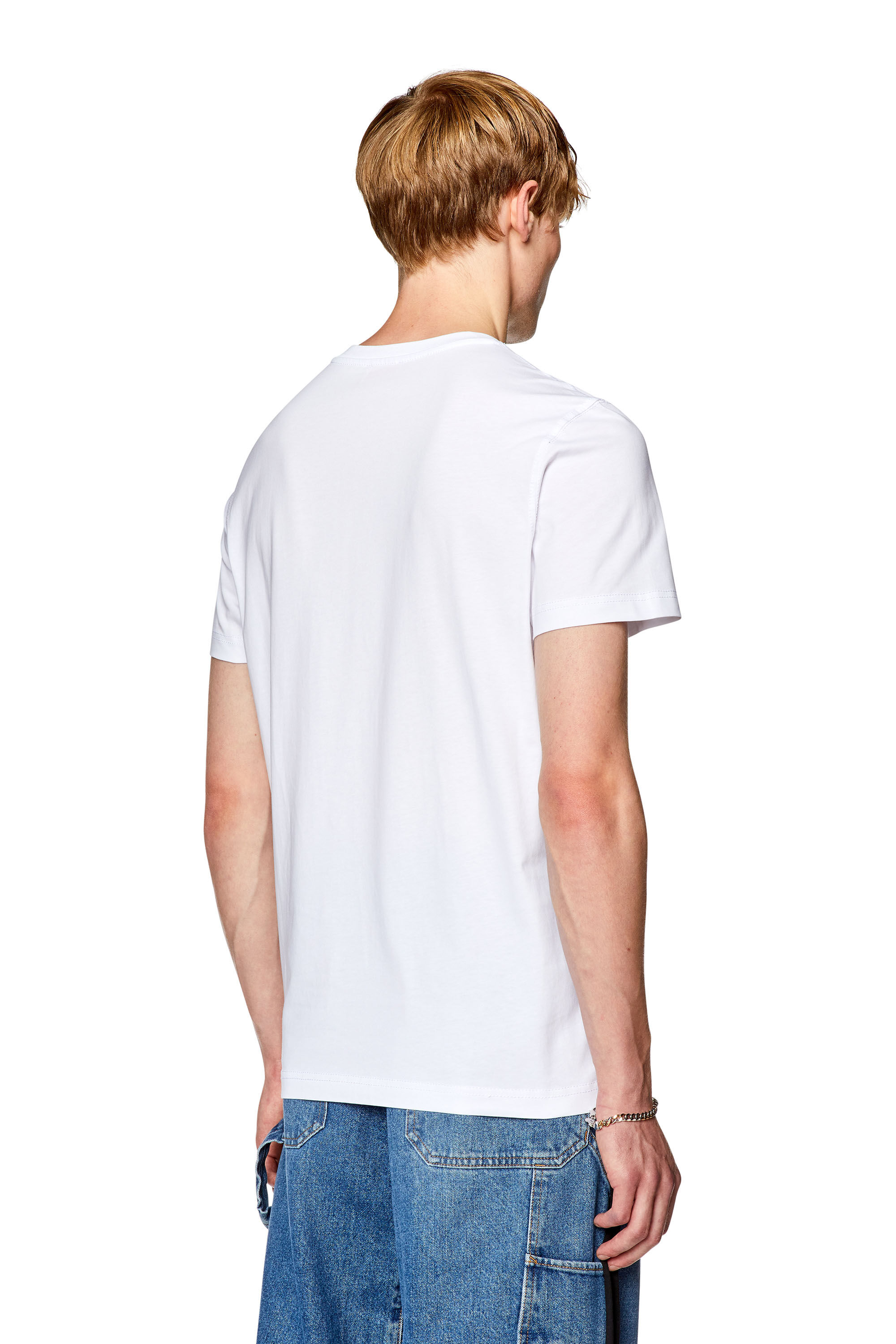 Diesel - T-DIEGOR-L6, Man's T-shirt with smudged logo print in White - 4