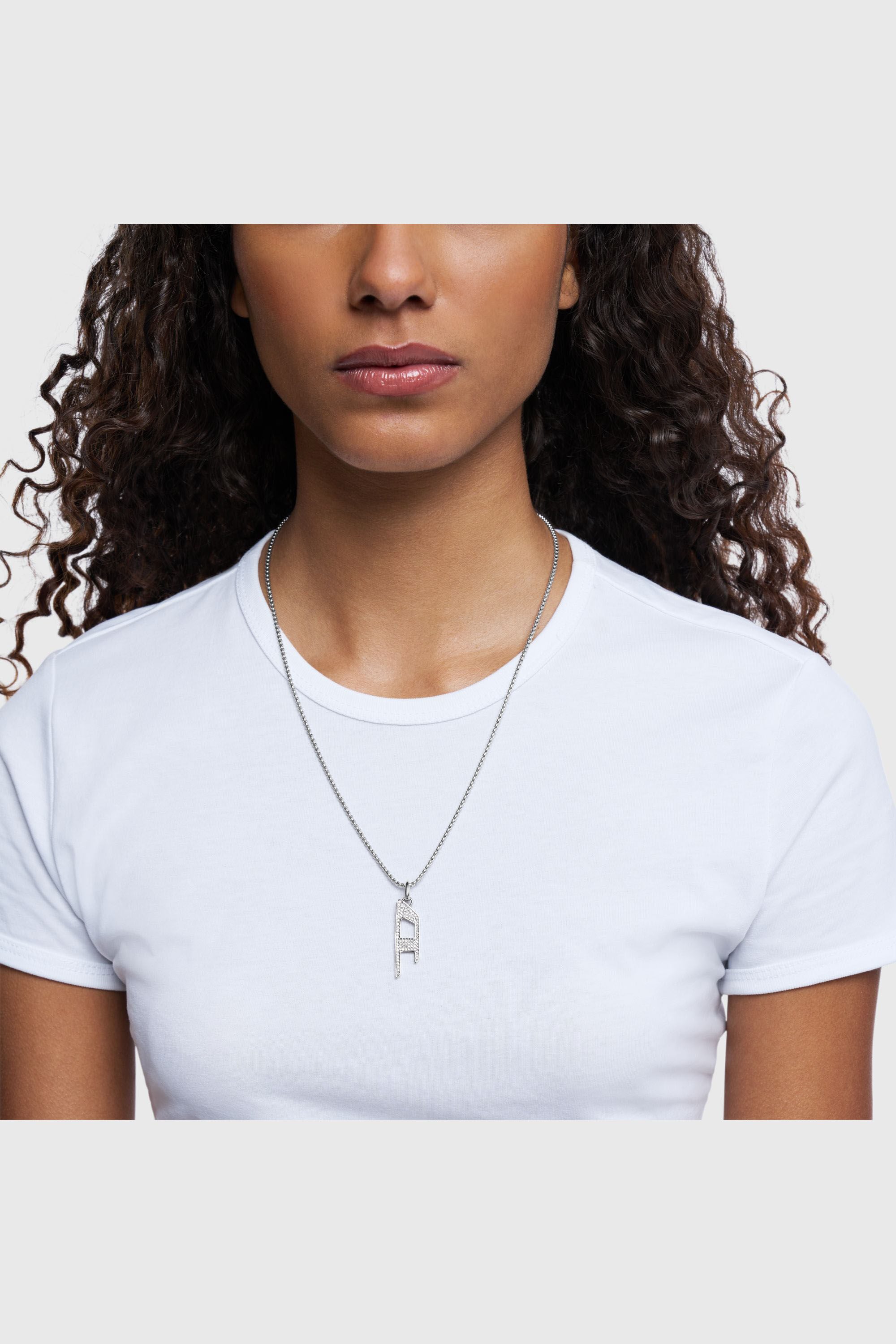 Diesel - DX1624040 JEWELLERY, Collar con colgante brillante de acero inoxidable Unisex in Plateado - 3