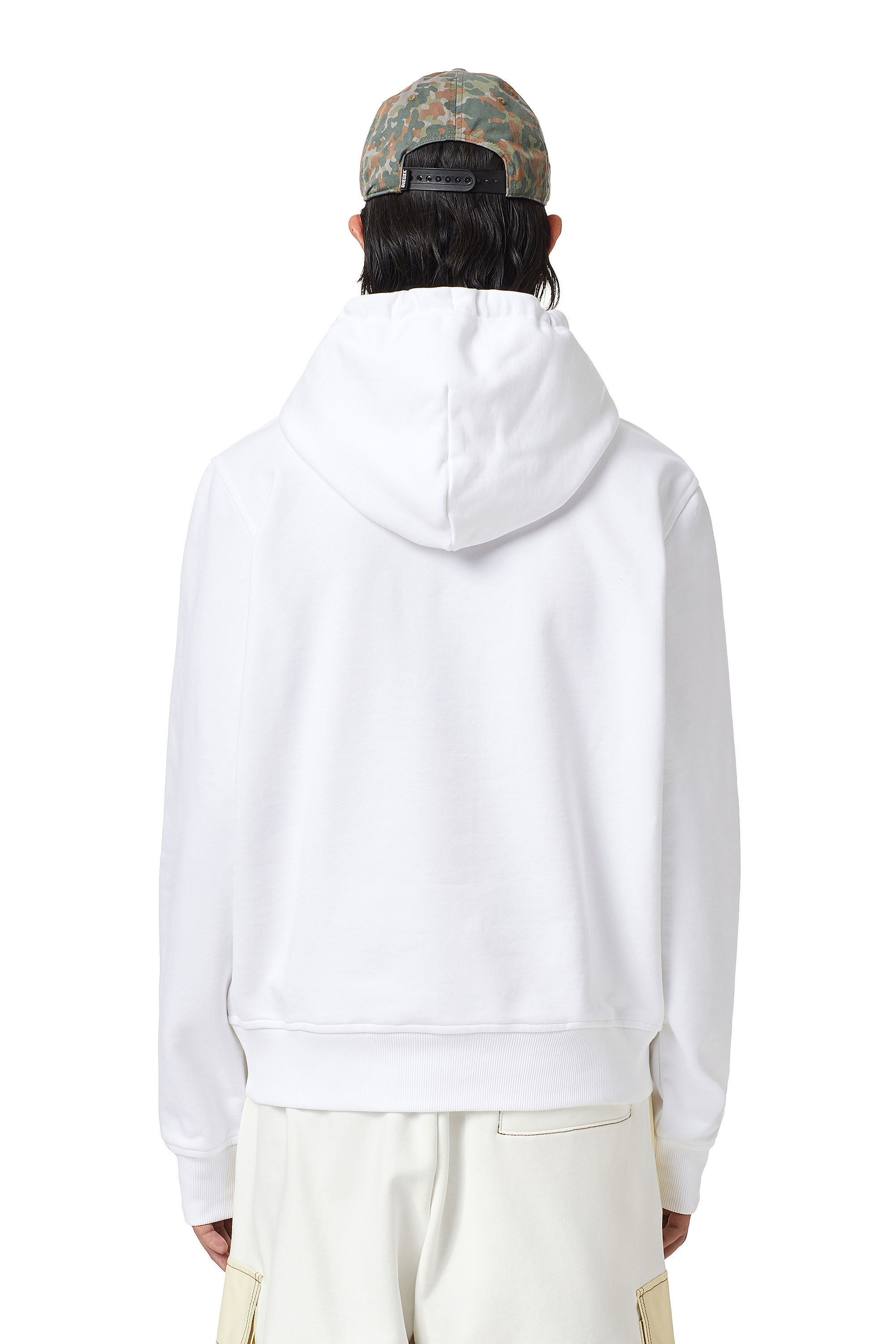 Diesel - S-GINN-HOOD-D, Male's Hoodie with D logo in White - 4