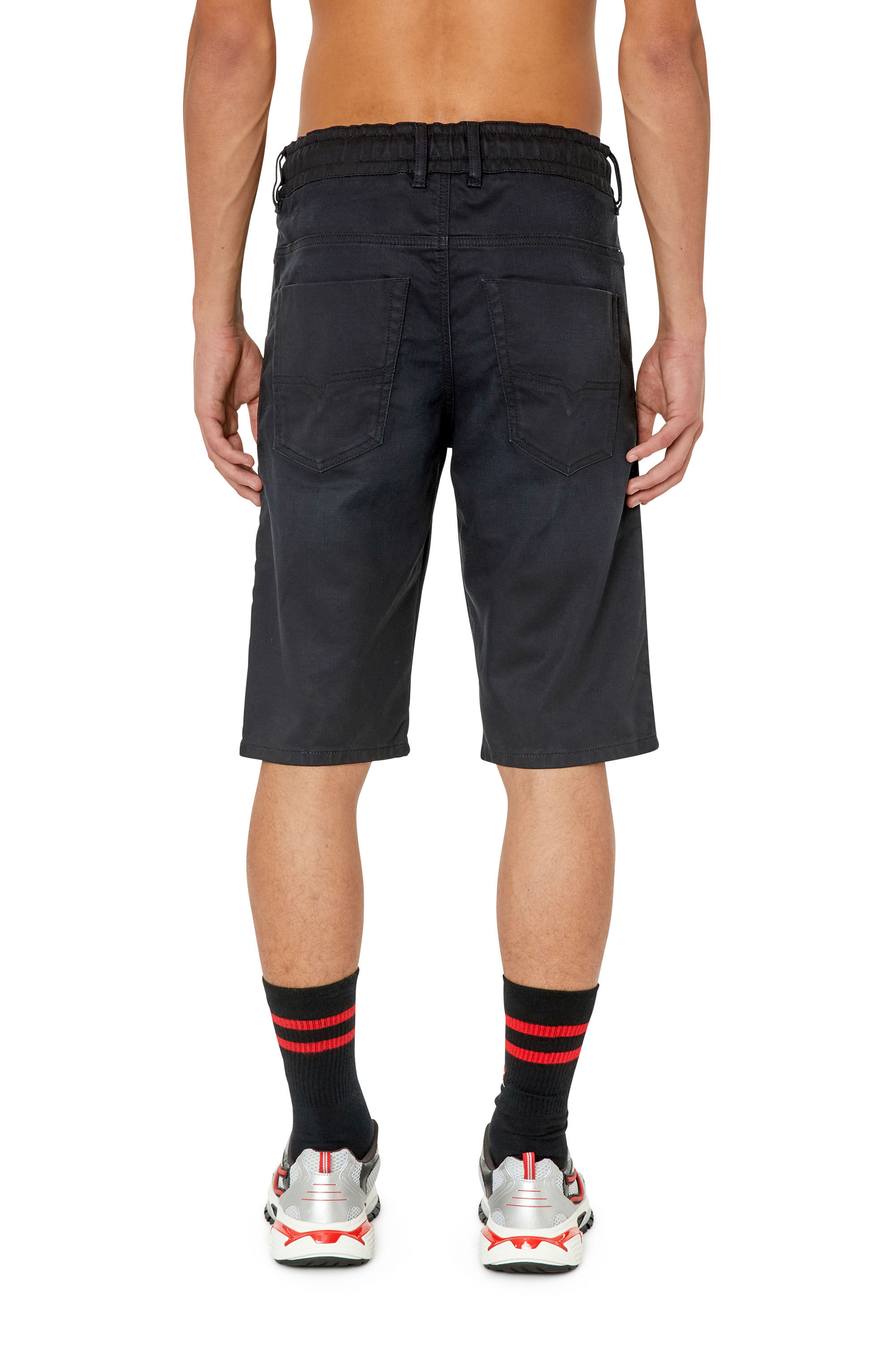 Diesel - D-KROOSHORT-Z JOGGJEANS, Male's Shorts in JoggJeans® in Black/Dark Grey - 5