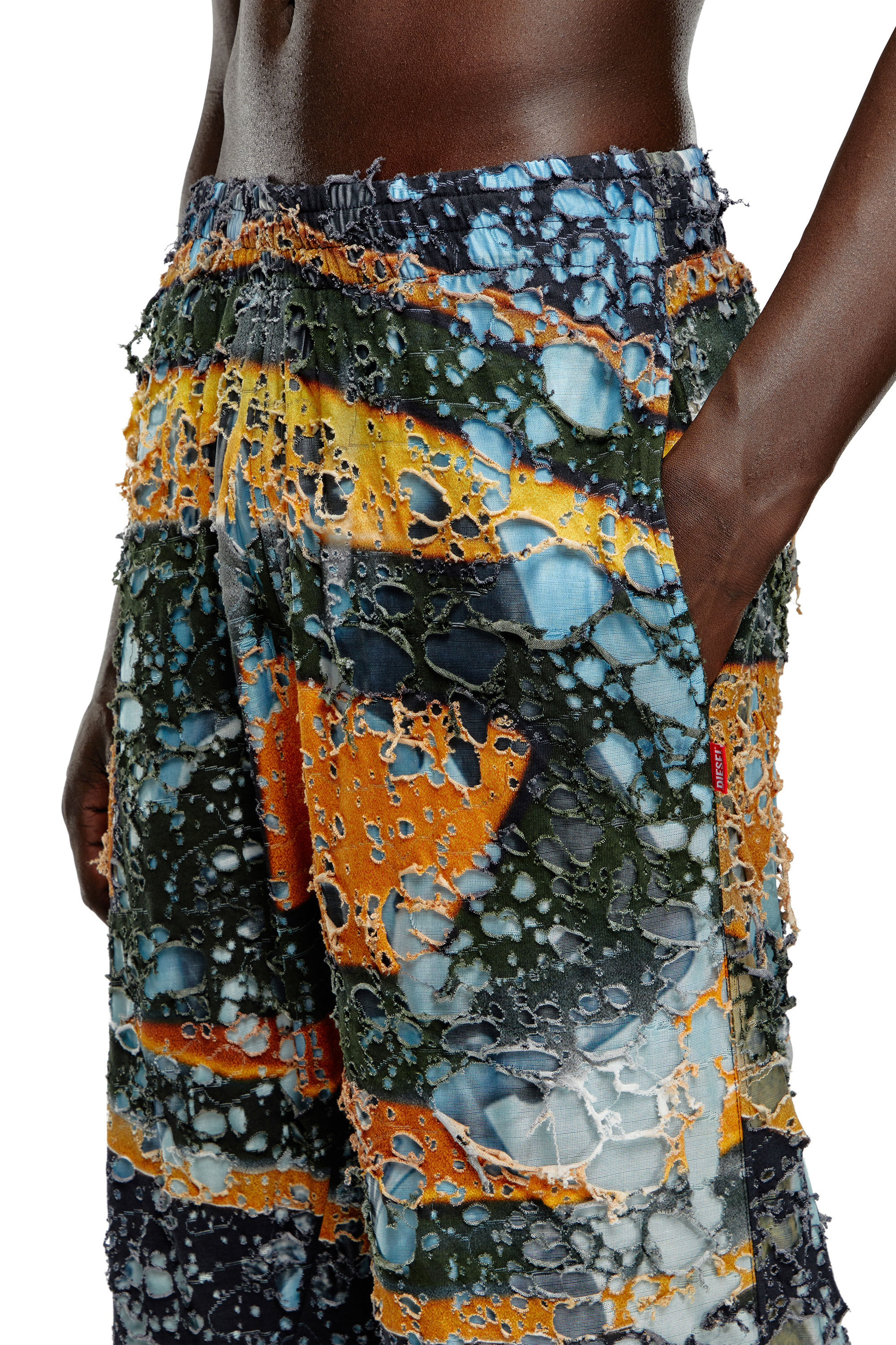 Men's Destroyed pants with cinema prints | Multicolor | Diesel