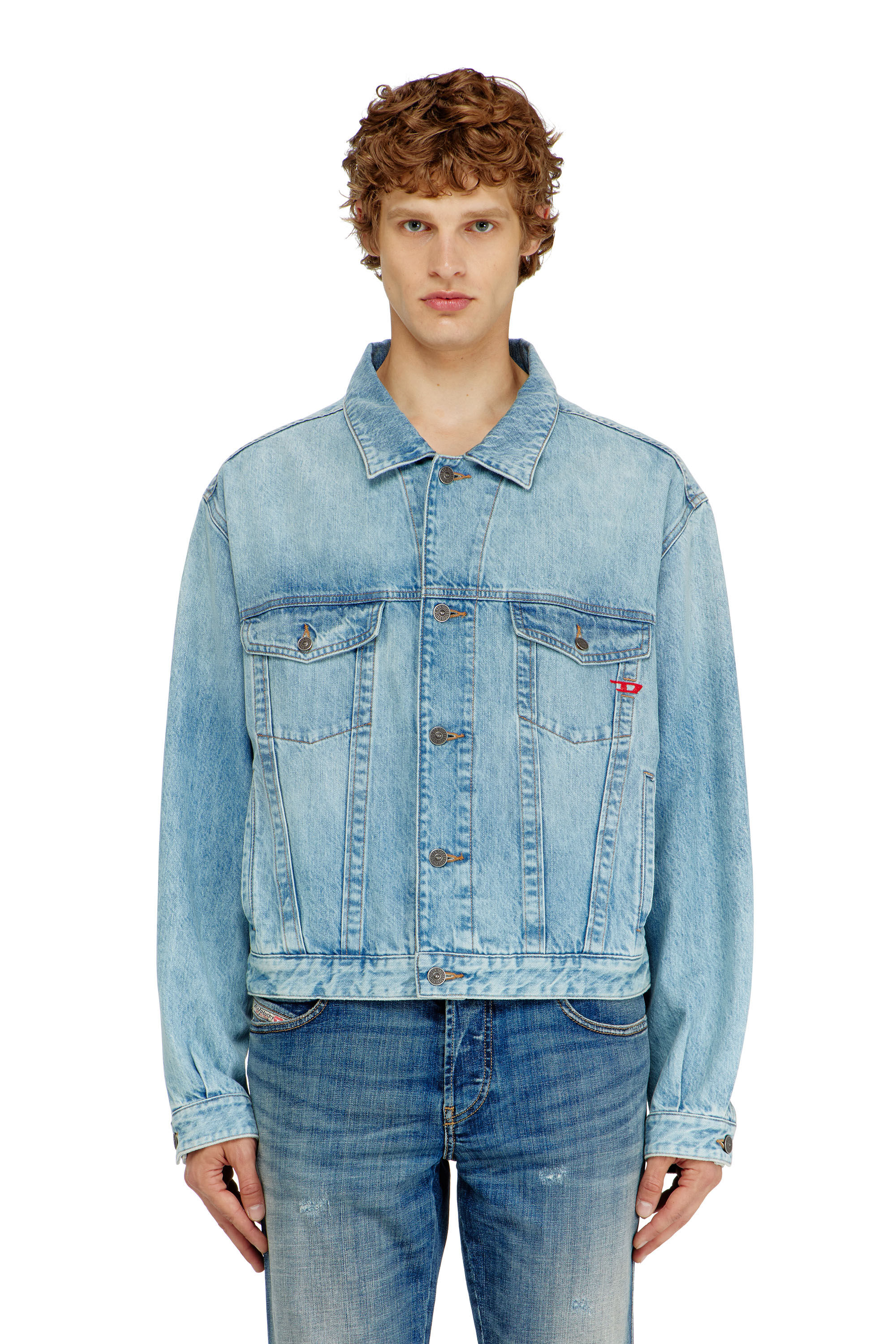 Diesel - D-RANGER, Unisex's Trucker jacket in denim in null - 3
