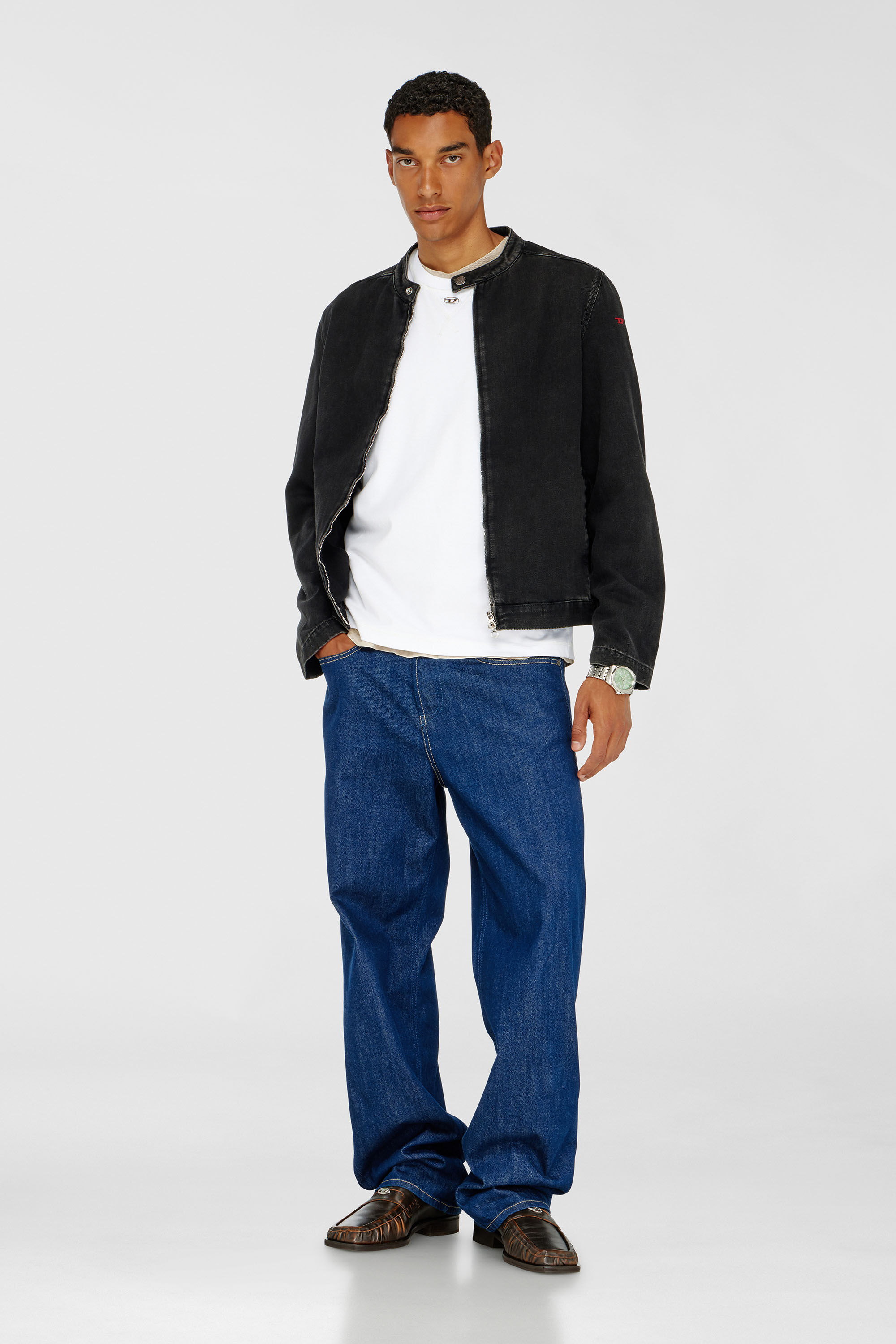 Diesel - T-MADJUST-TR, Male's Regular T-shirt with crew neck and Oval D in White - 1