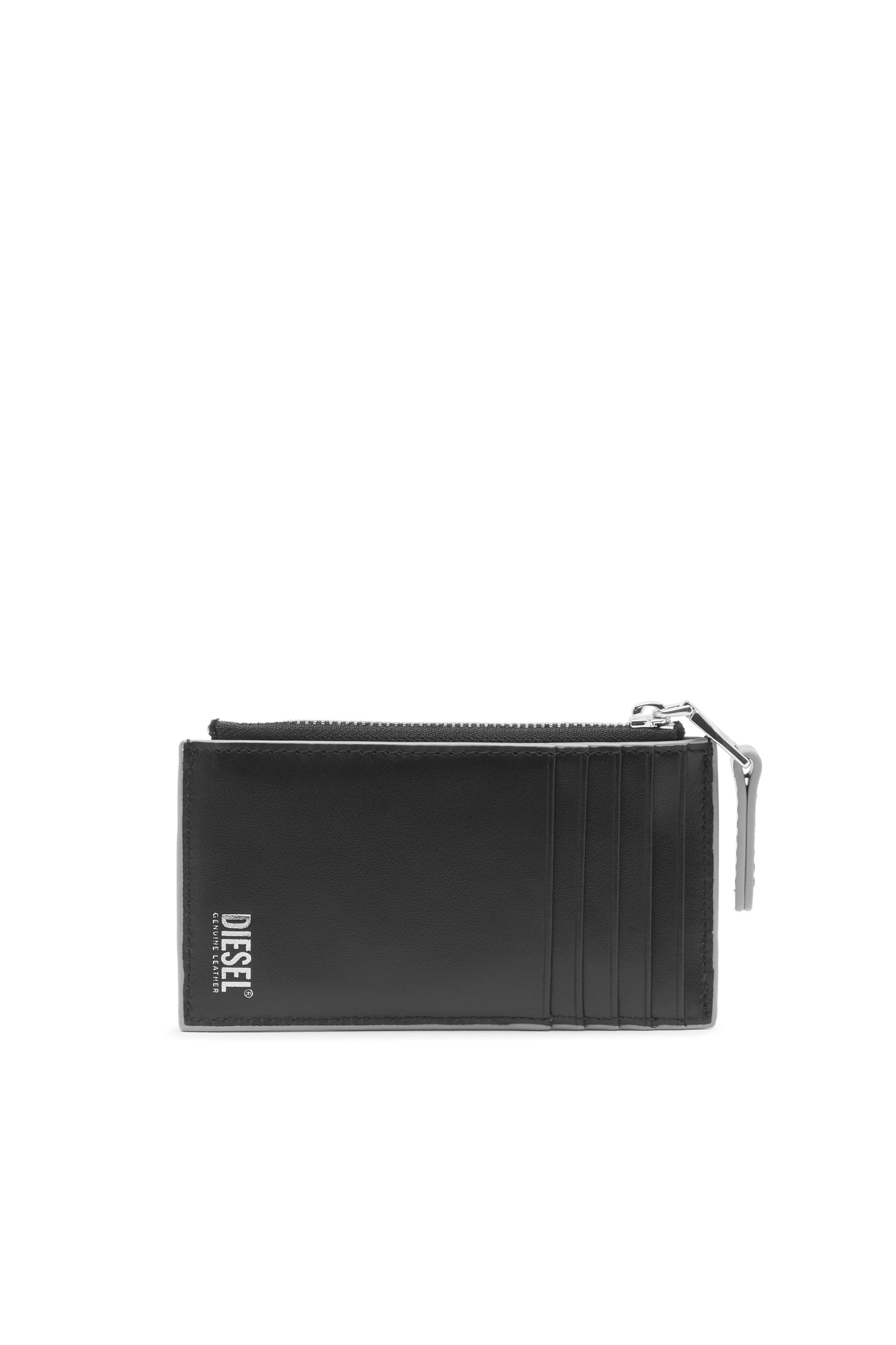 Diesel - CARD HOLDER COIN S, Female's Metallic leather card holder in Silver - 2