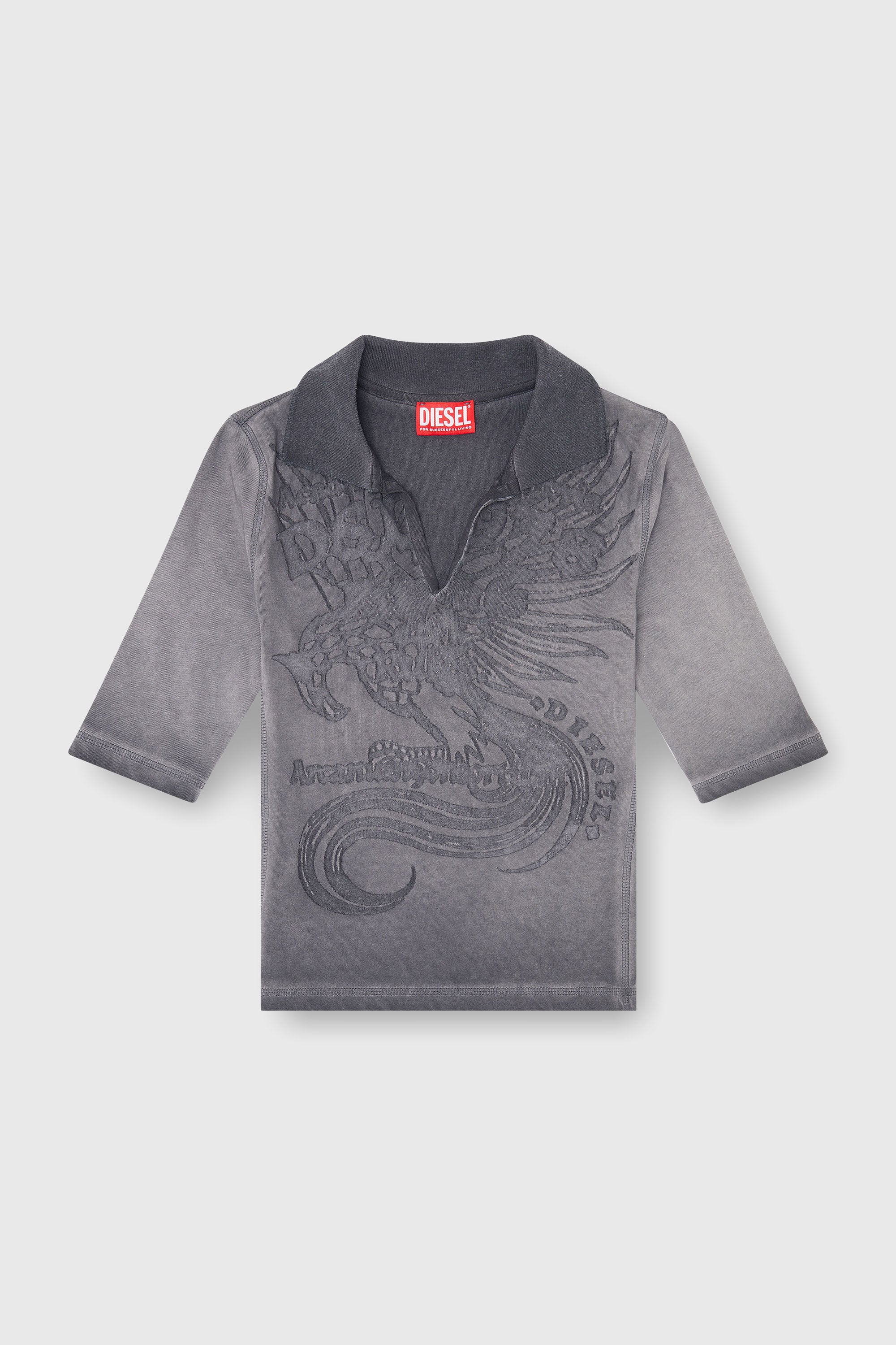 Diesel - T-BEA, Female's Slim polo with d&eacute;vor&eacute; print in Grey - 2