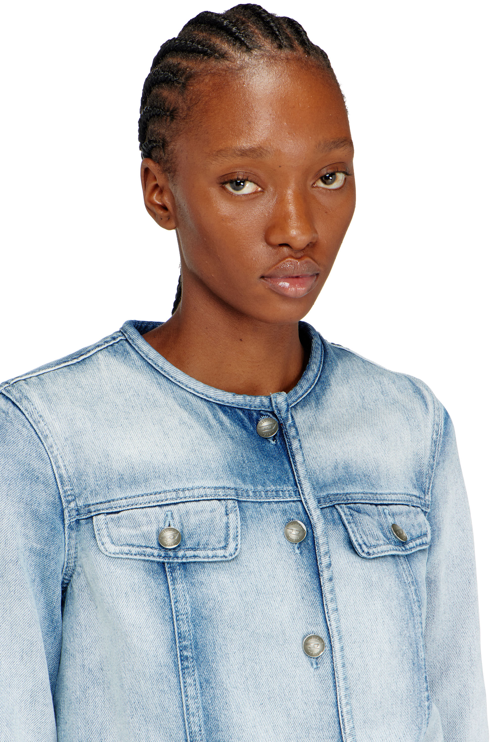 Women's Jacket in medium-light skeleton denim | Blue | Diesel