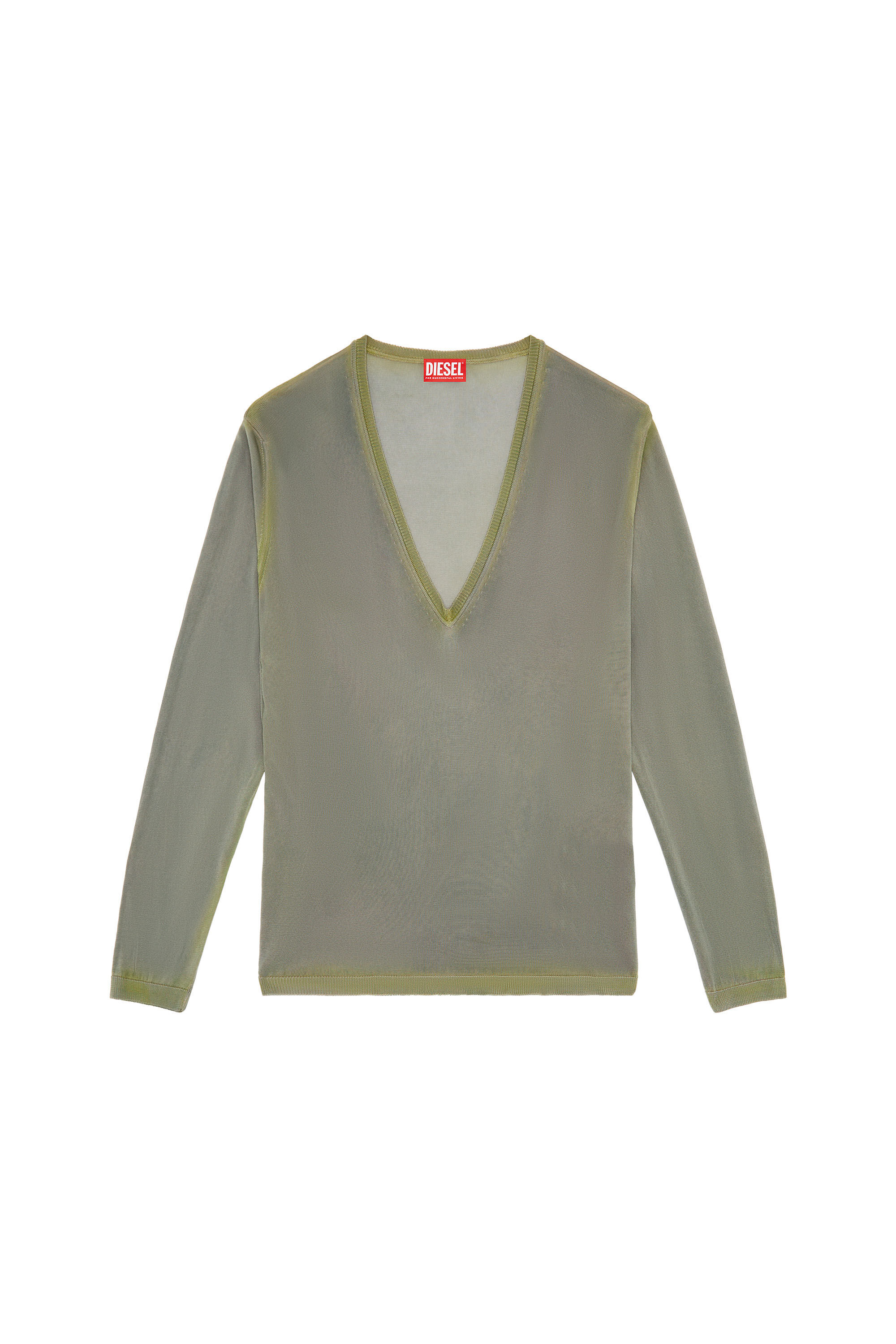Diesel - K-MIRTO, Pull dégradé avec col en V Homme in Vert - 2