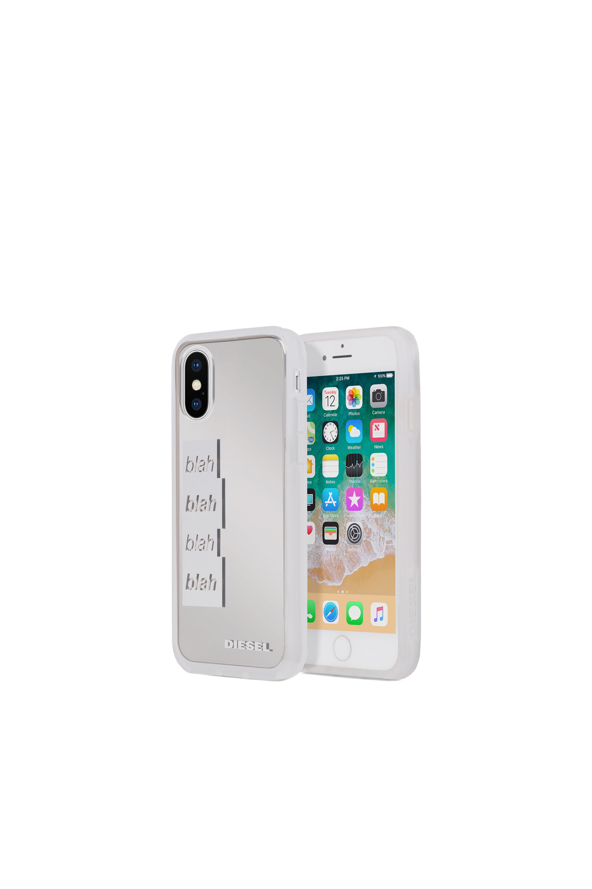 Diesel - BLAH BLAH BLAH IPHONE X CASE, Coque en résine transparente, iPhone X Femme in Blanc - 1