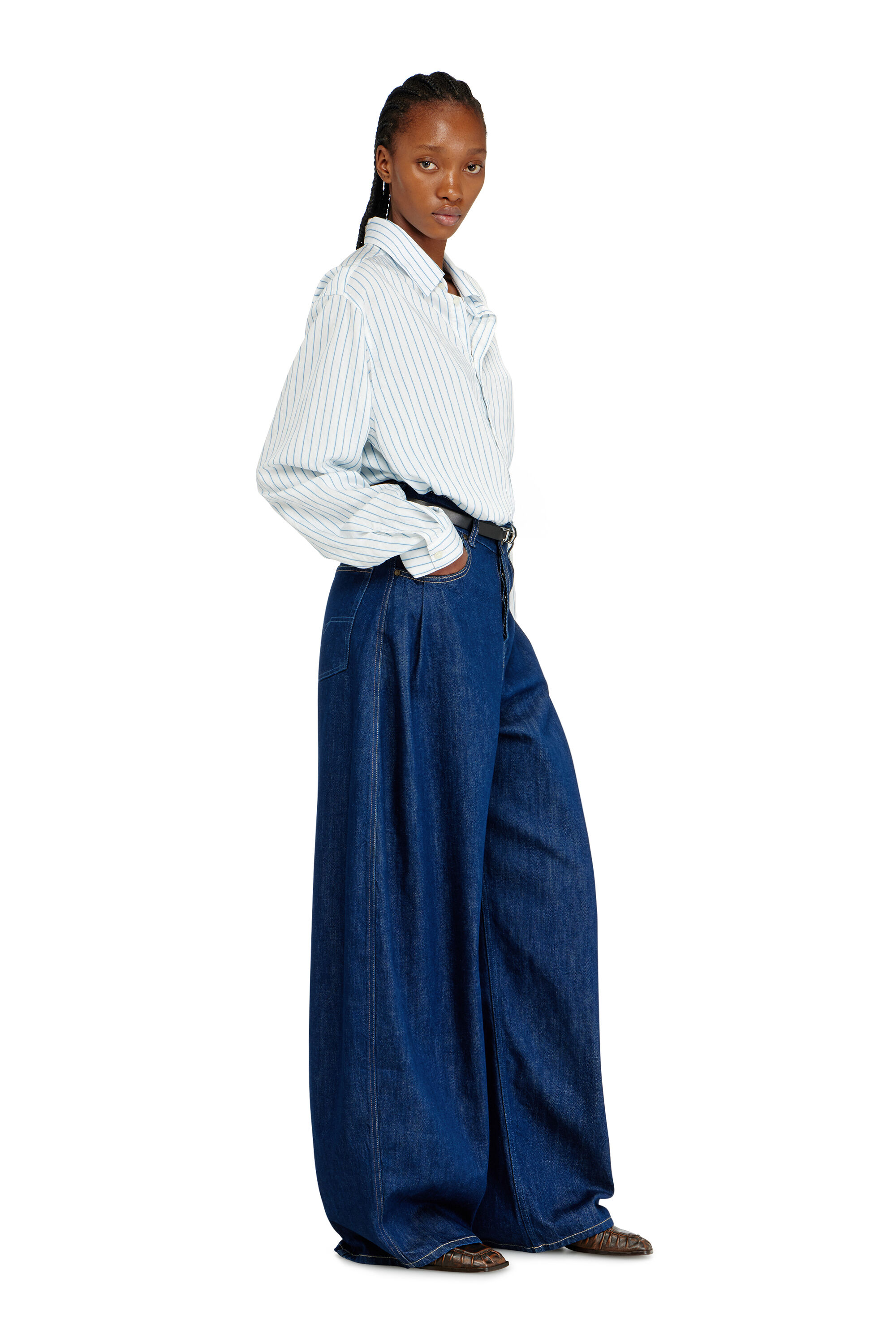 新品salsation relaxed wide leg pants(ポルソS) High Waisted Barrel Jeans for Women | Diesel® US
