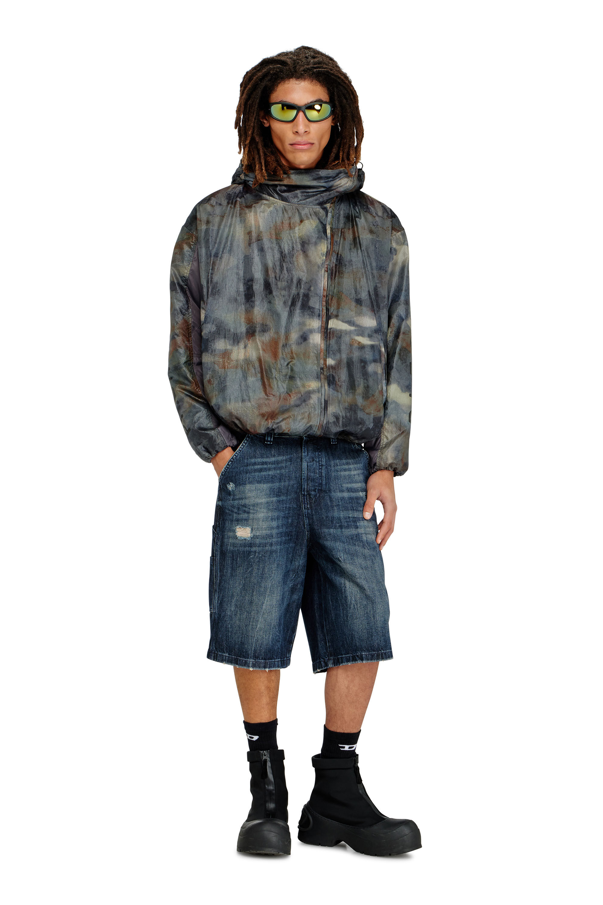 Men's Windbreaker with abstract print | Multicolor | Diesel
