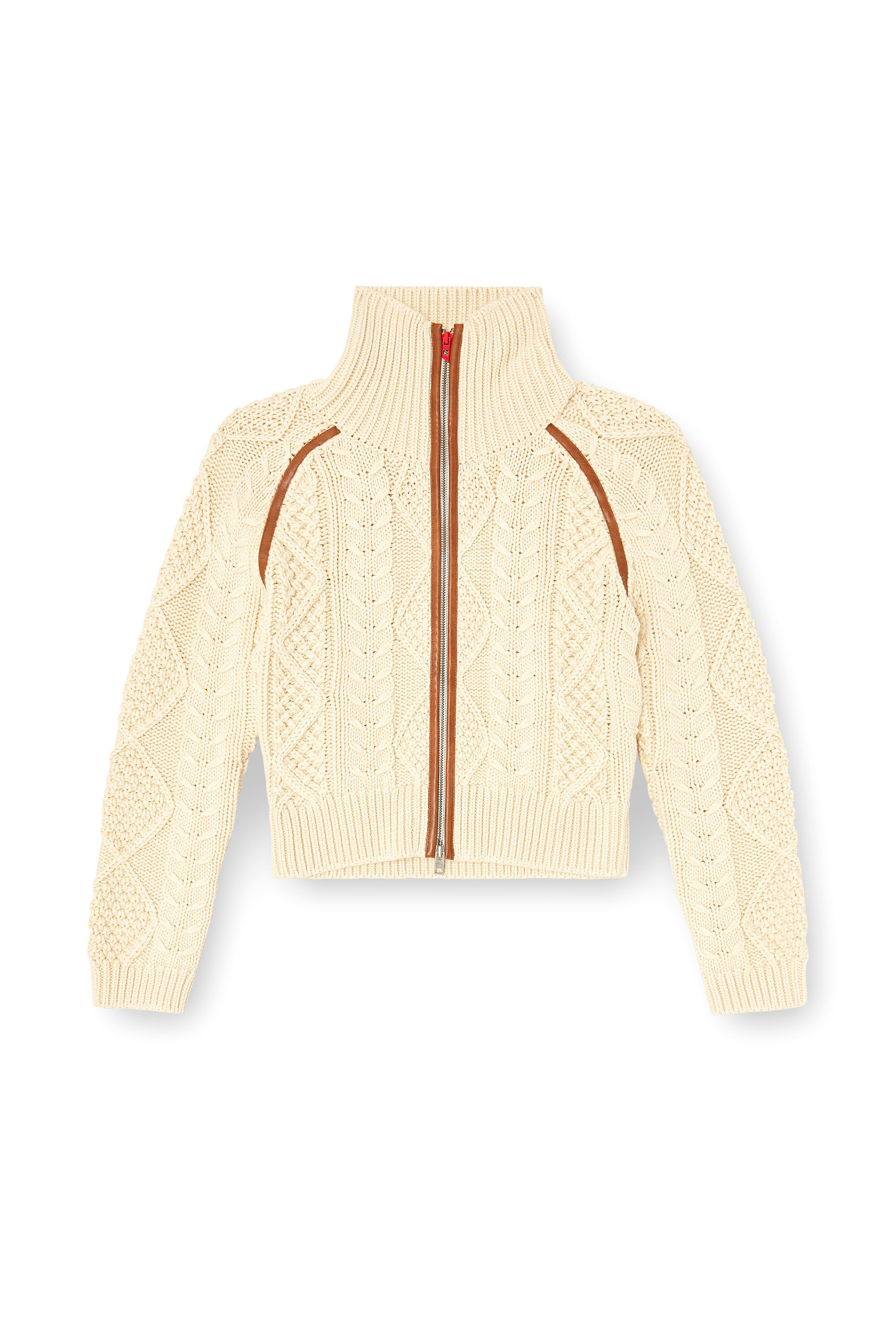 Diesel - M-INTELLE, Female's Cable-knit cardigan with contrast bands in null - 2