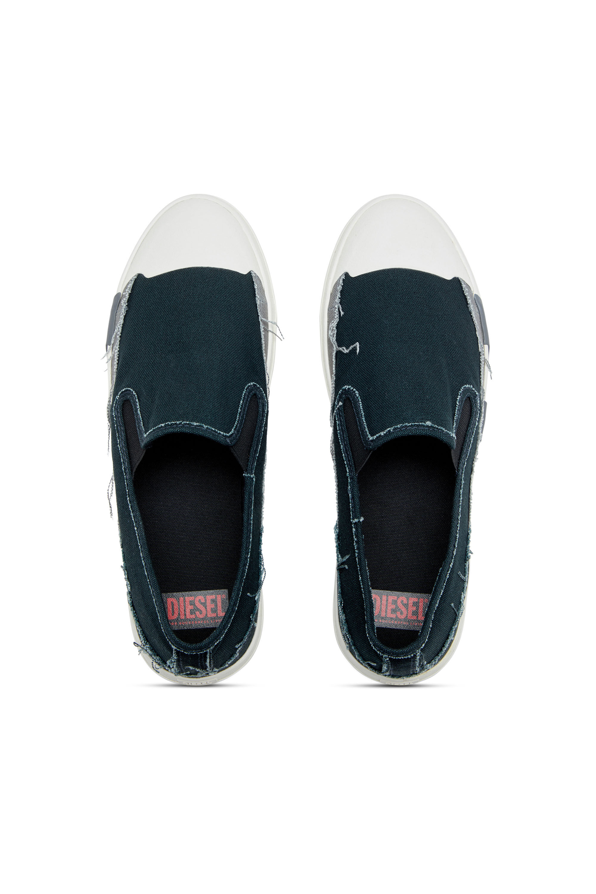 Diesel - S-D-VERSE SO, S-D-Verse-Sneakers sans lacets en toile effilochée Homme in Polychrome - 4
