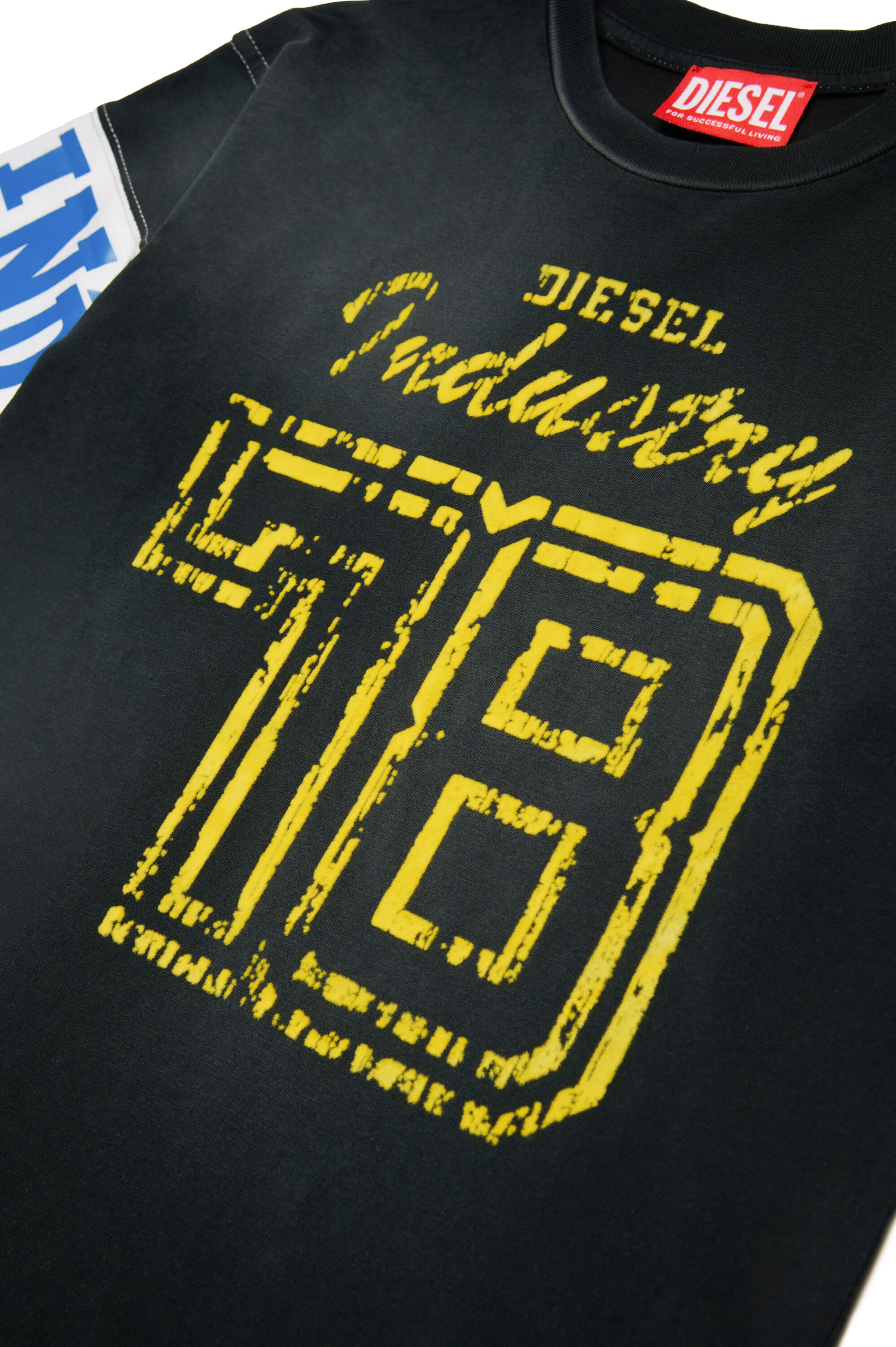 Boy'sT-shirt with faded details | Black | Diesel US