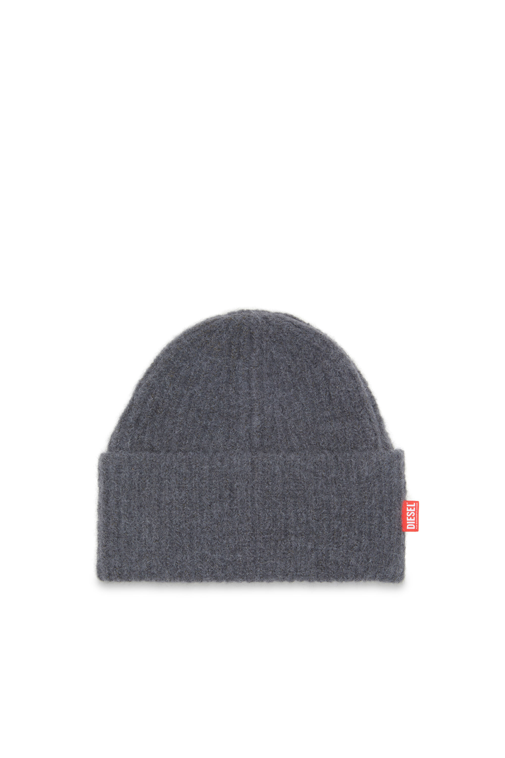 Diesel - K-LOLLO-HAT, Bonnet côtelé en alpaga Mixte in Gris - 1