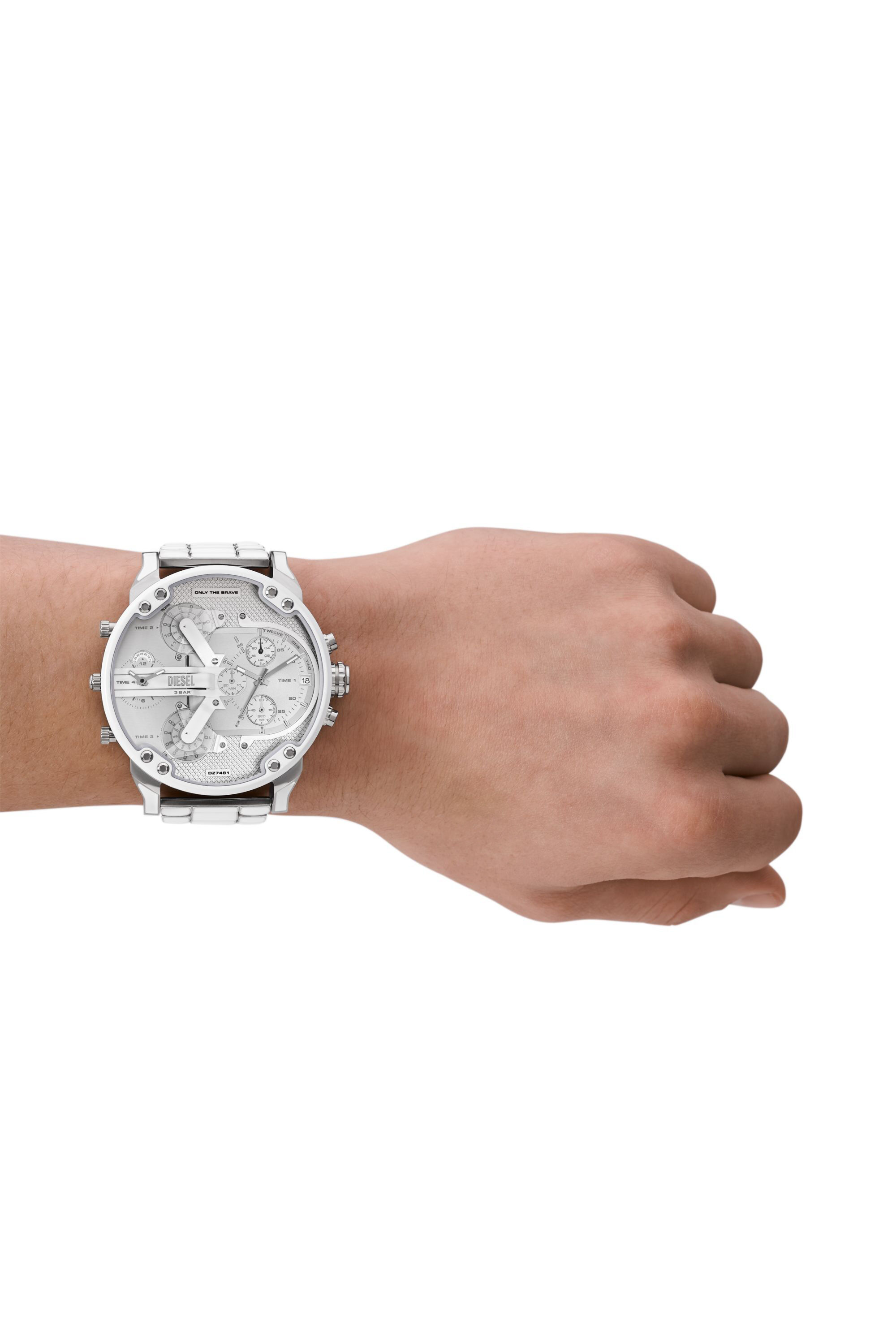 Diesel - DZ7481, Montre Mr. Daddy 2.0 blanche et acier inoxydable Homme in Gris argenté - 4