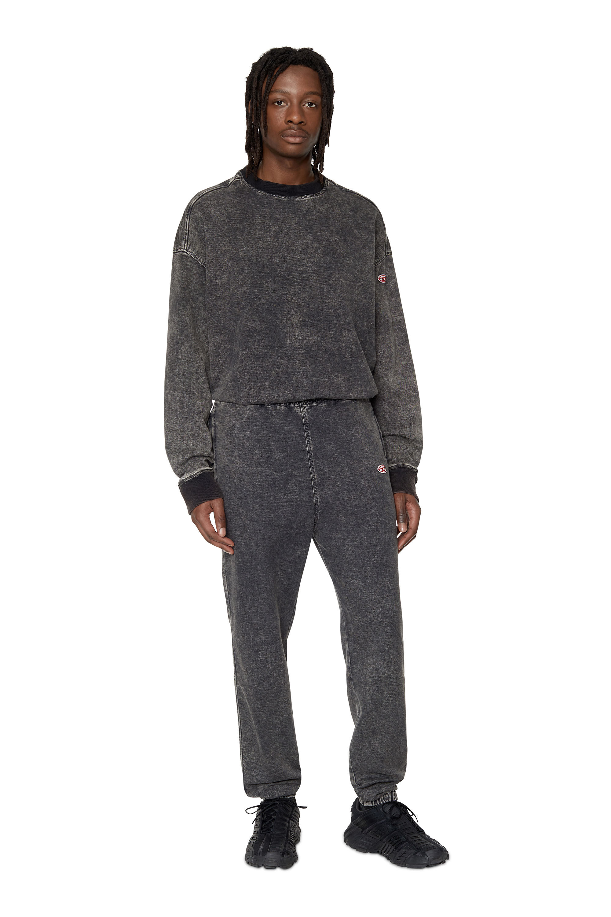 DIESEL D-KRIB-NE トラックデニムスウェット D-KRIB-NE Man: Responsible sweatshirt in Denim | Diesel Library
