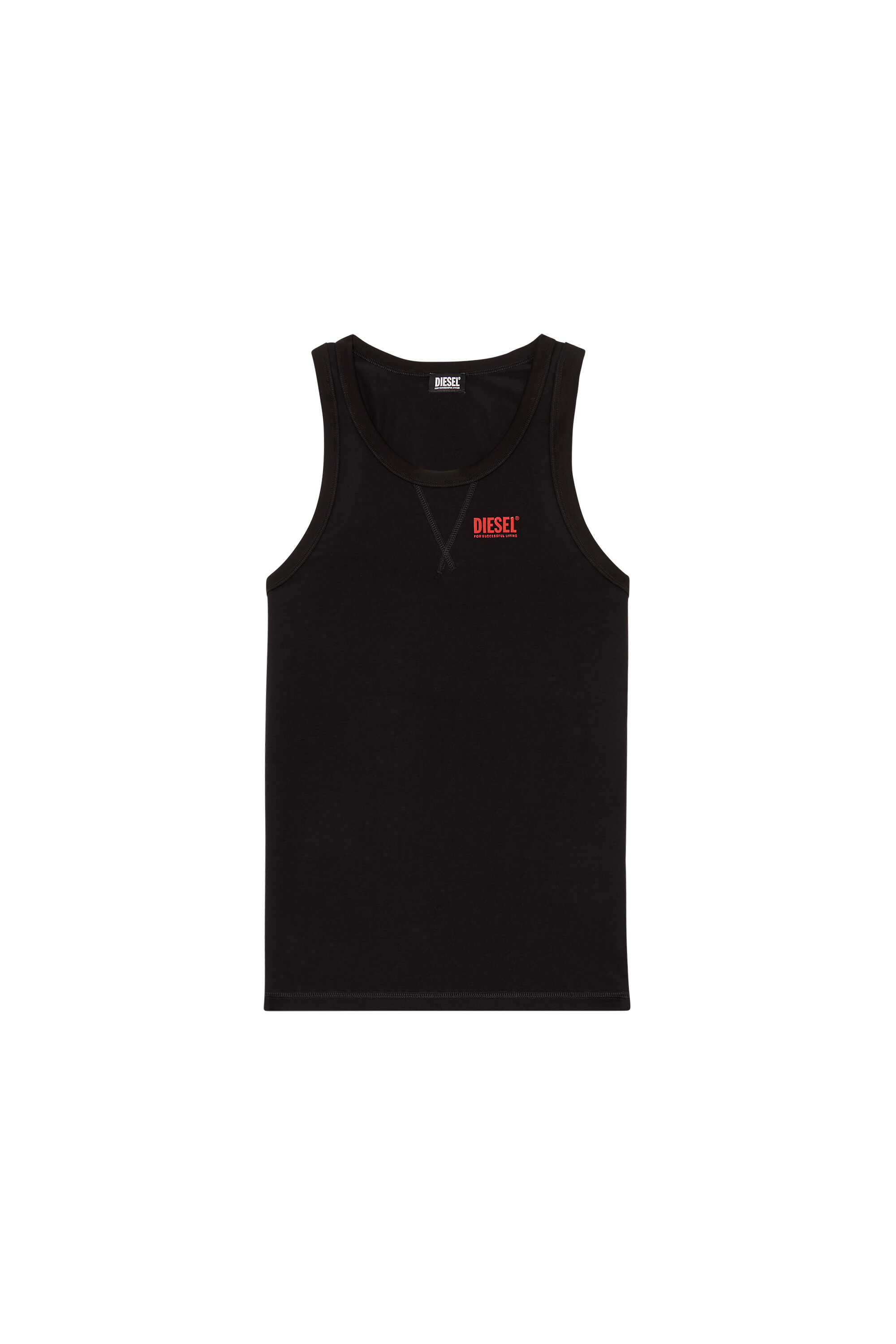 Diesel - UMTK-JOHNNY, Camiseta con tirantes y logotipo estampado Hombre in Negro - 2