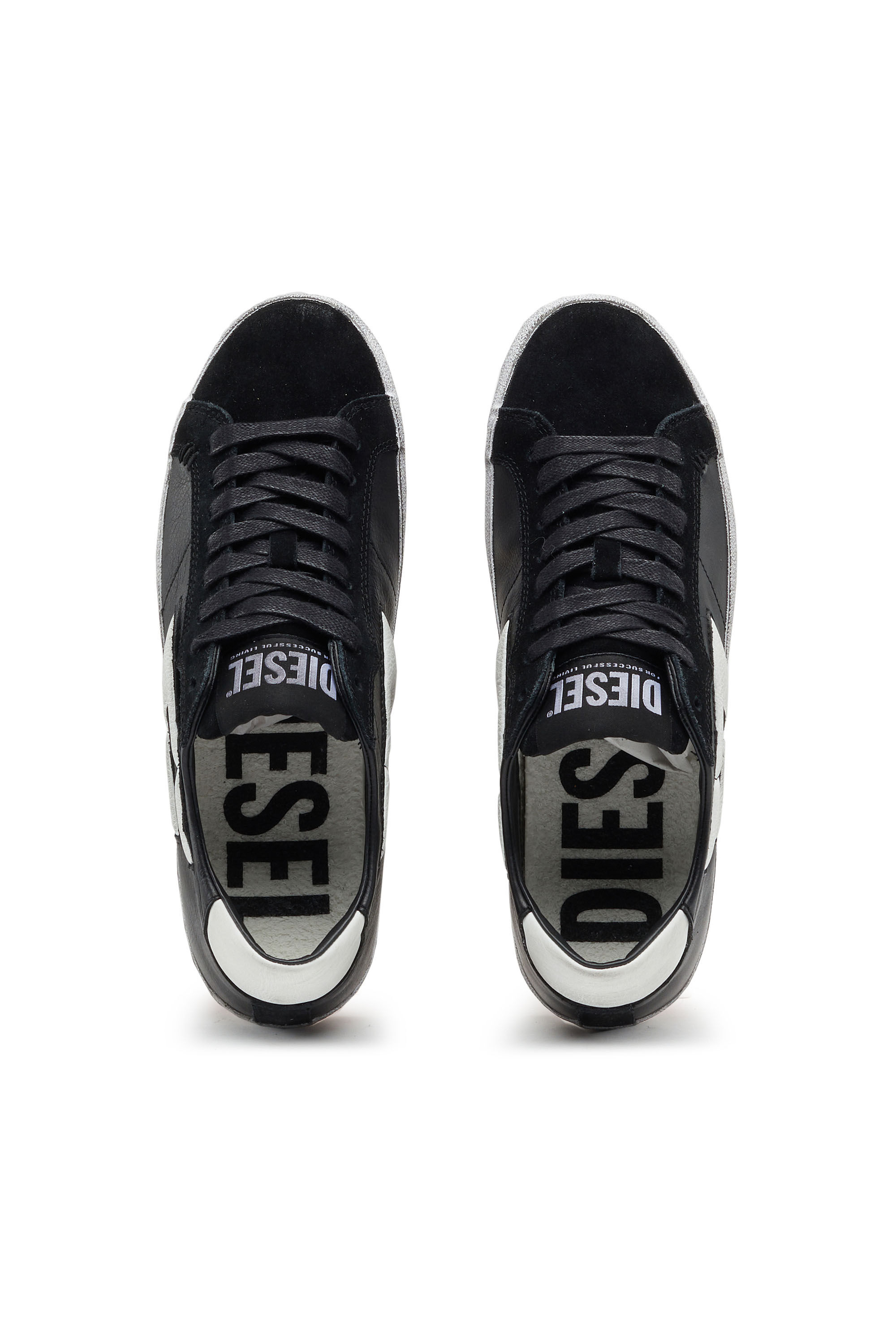 Diesel - S-LEROJI LOW W, Woman's S-Leroji Low W - Low-top leather sneakers with D logo in Black - 4