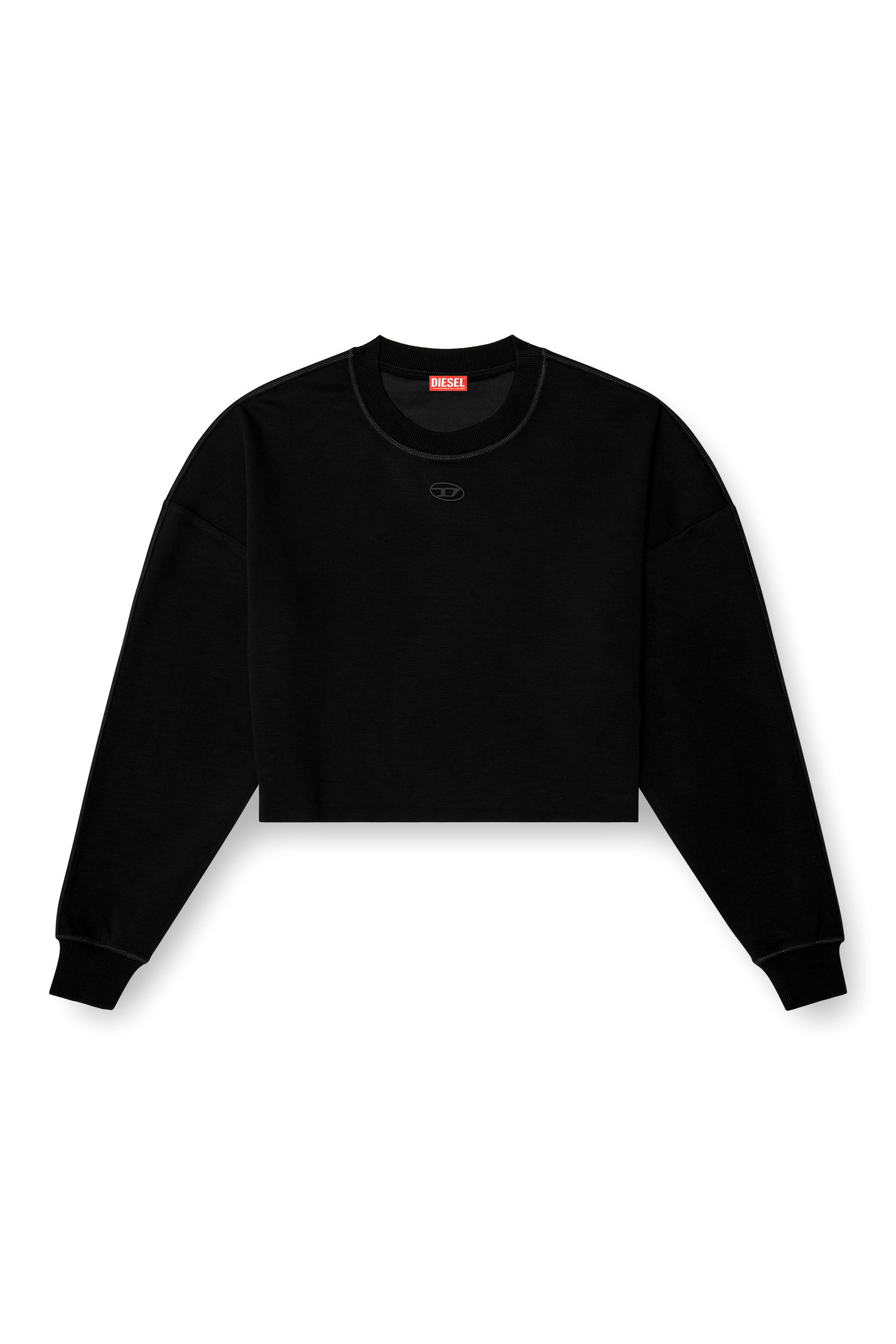 Diesel - BLAKE-UTLT, Crop top en scuba stretch l&eacute;ger Femme in Noir - 4