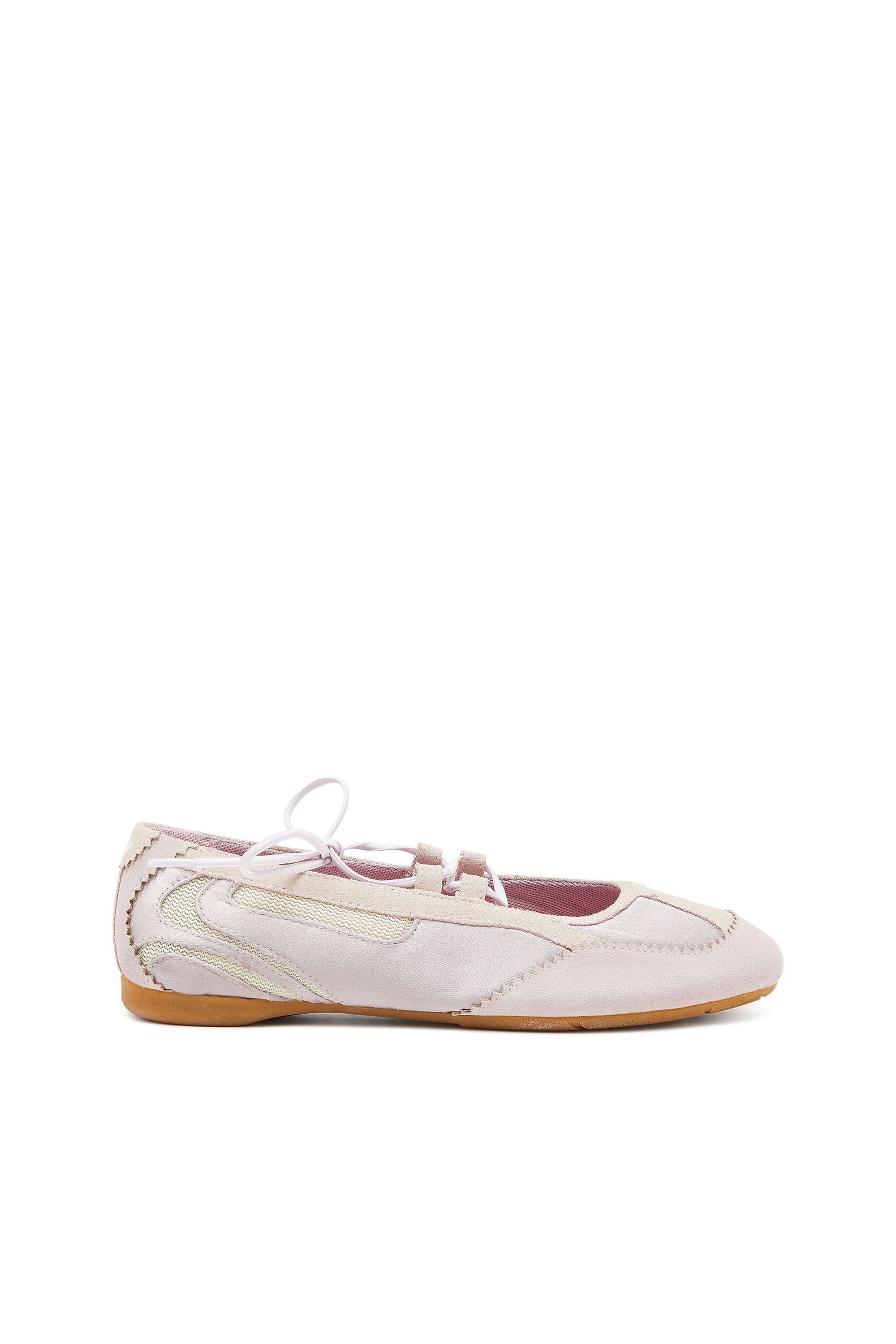 Women's D-Mile - Lace-up ballerina flats in leather and mesh