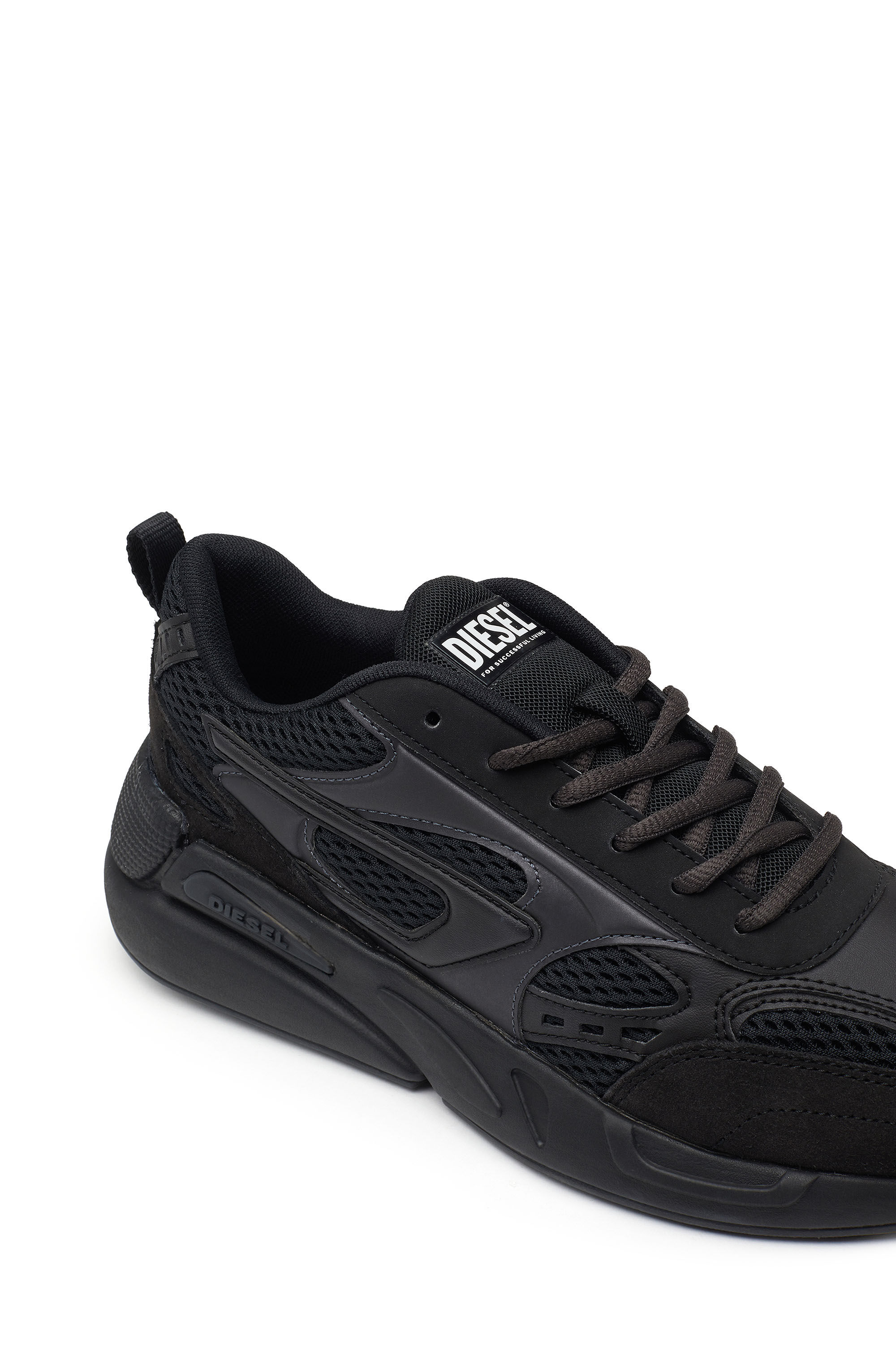Diesel - S-SERENDIPITY SPORT W, Female's S-Serendipity-Sneakers in mesh and suede in Black - 6