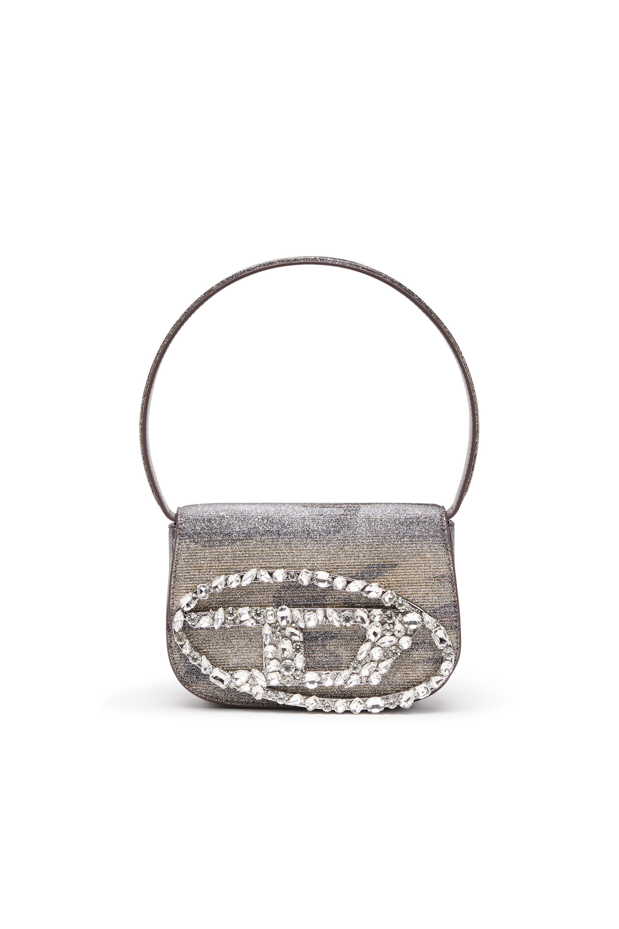 Diesel - 1DR, Female's 1DR-Iconic shoulder bag in camo lurex in Grey/Brown - 7