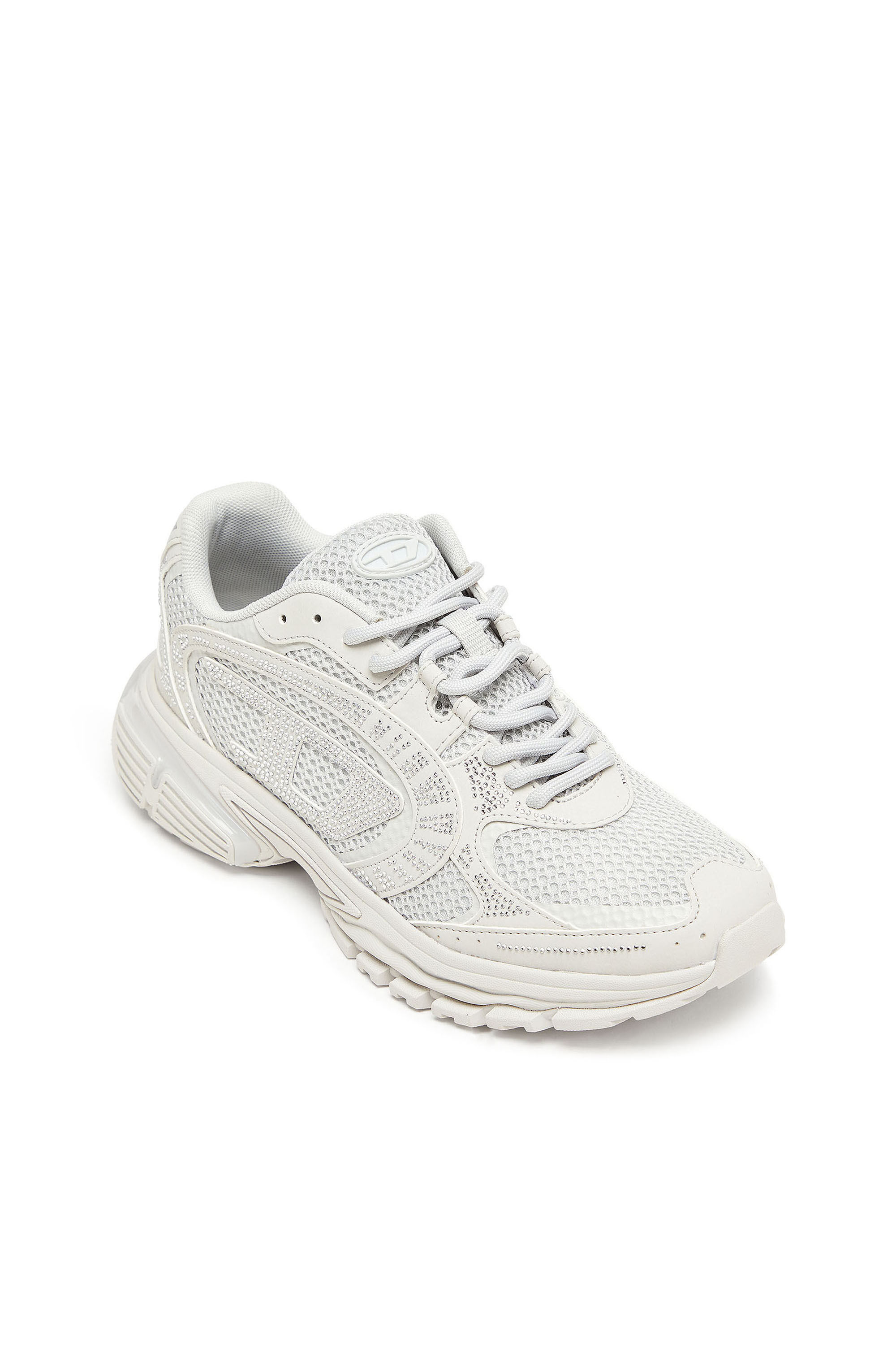 Diesel - S-PRO-V-DENSE LOW W, Female's S-Pro-V-Dense - Mesh sneakers with crystals in White - 6