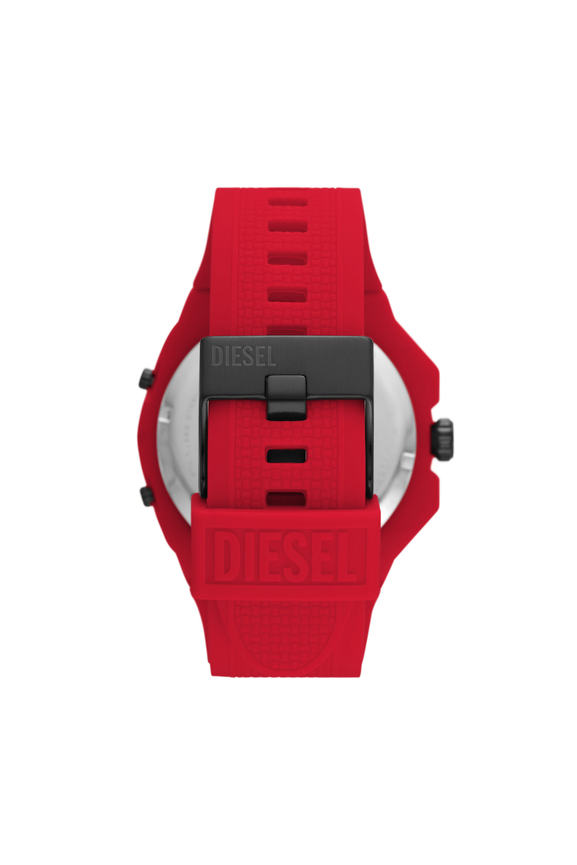 Diesel - DZ1989, Montre Framed à trois aiguilles en silicone rouge Homme in Rouge - 2