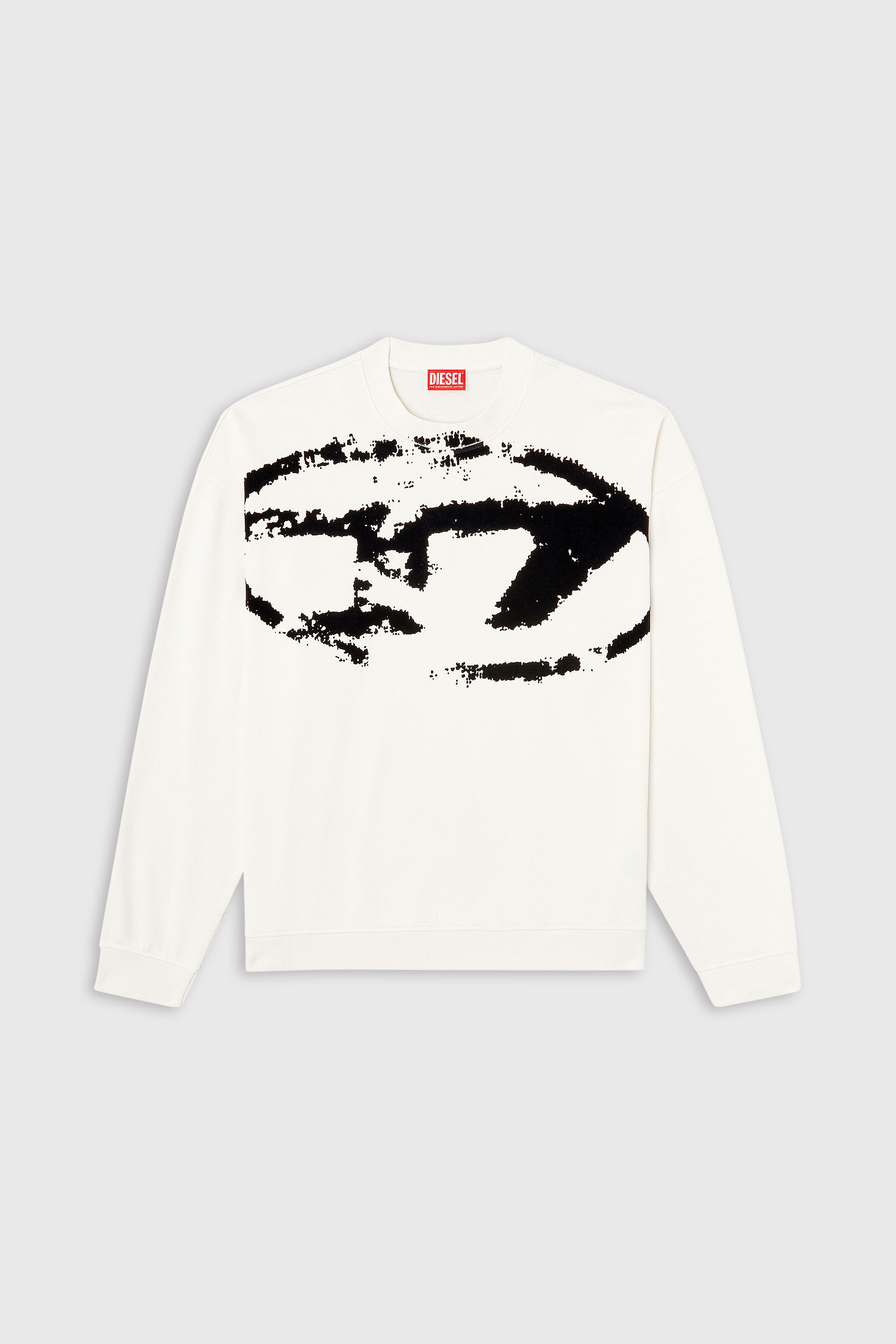 Men's Sweatshirt with distressed flocked logo | Multicolor | Diesel US