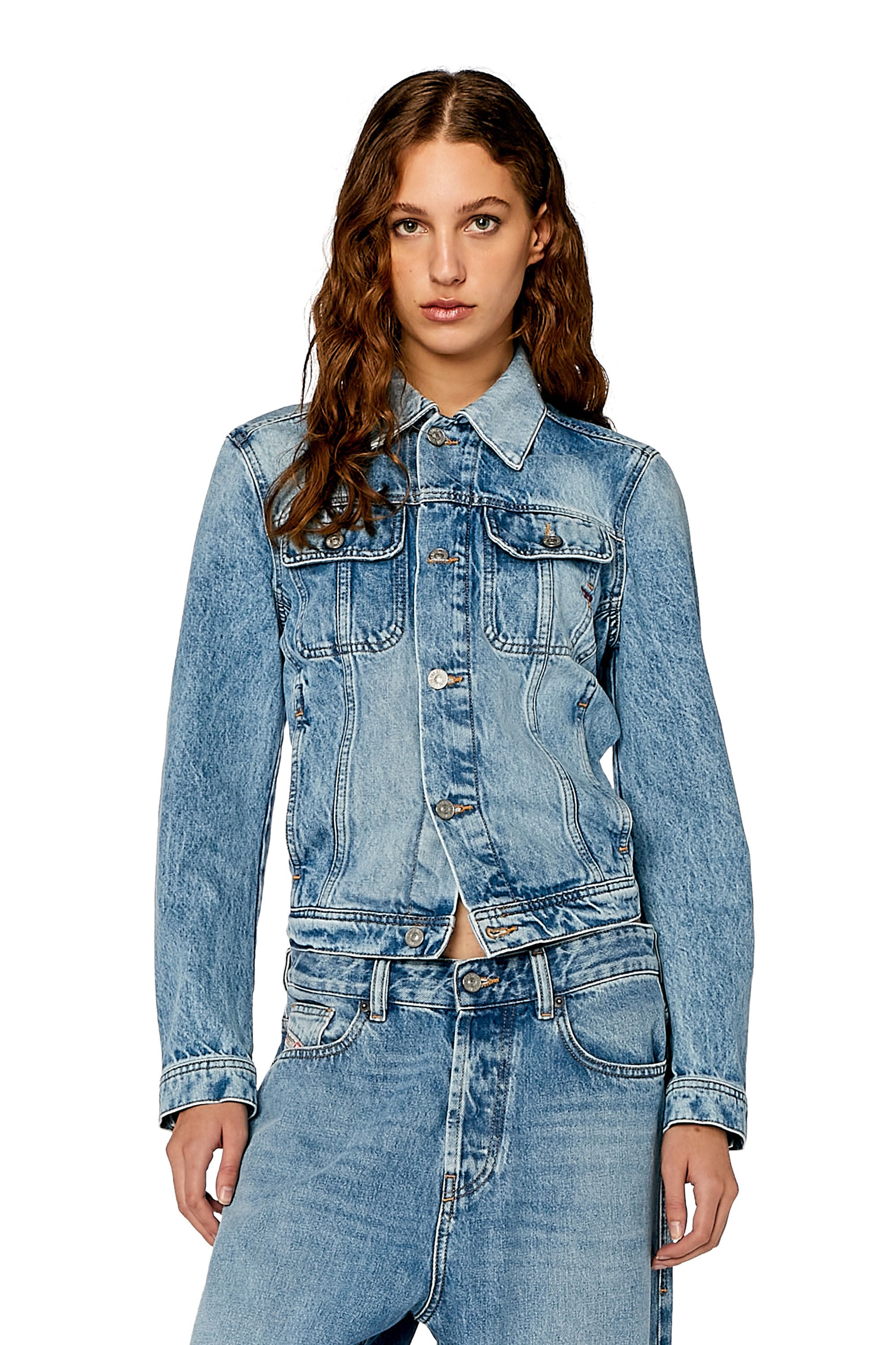 Women's Trucker jacket in denim | Blue | Diesel {{Country}}