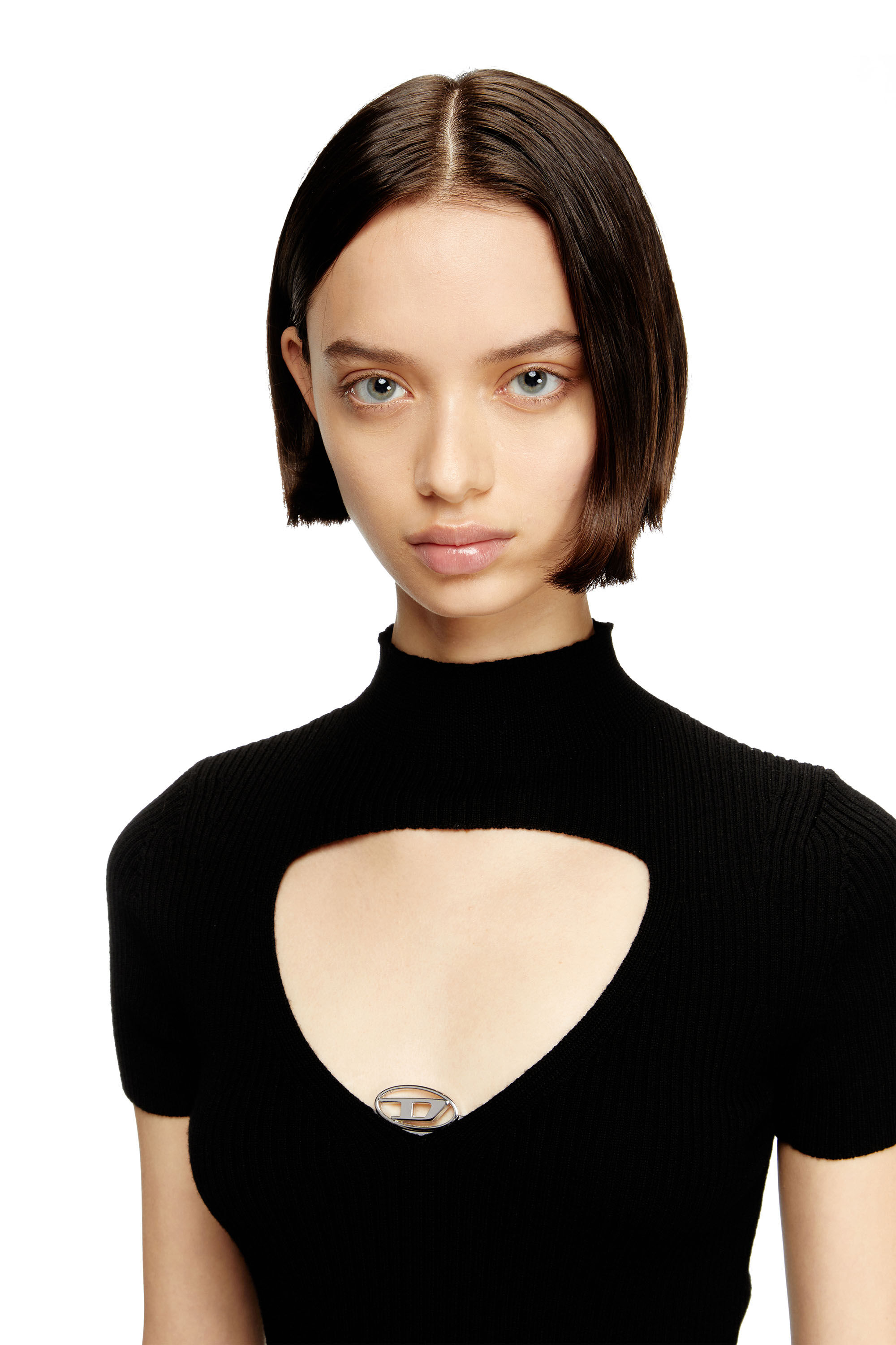 Women's Cut-out wool-knit top | Black | Diesel