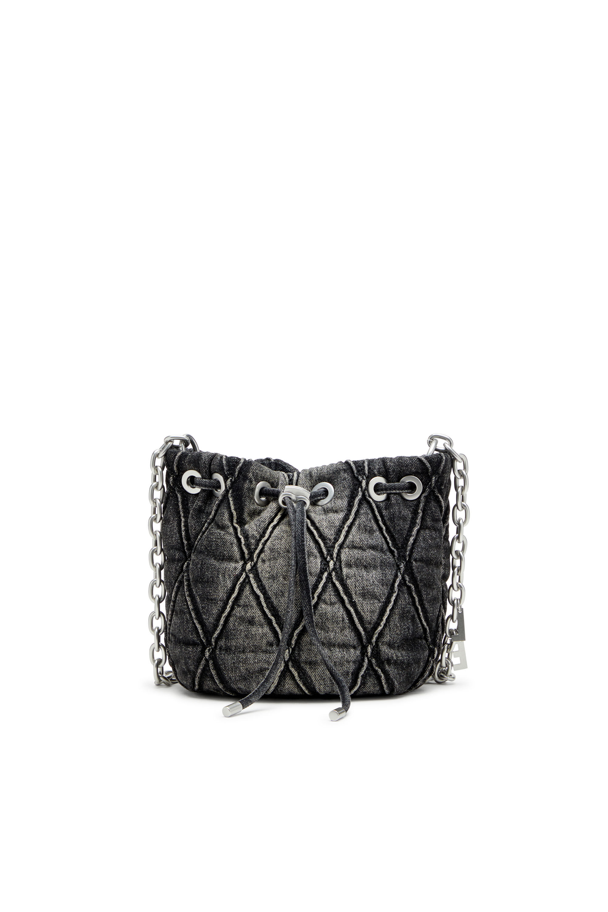 Women's Charm-D S-Mini bucket bag in treated quilted denim | Black