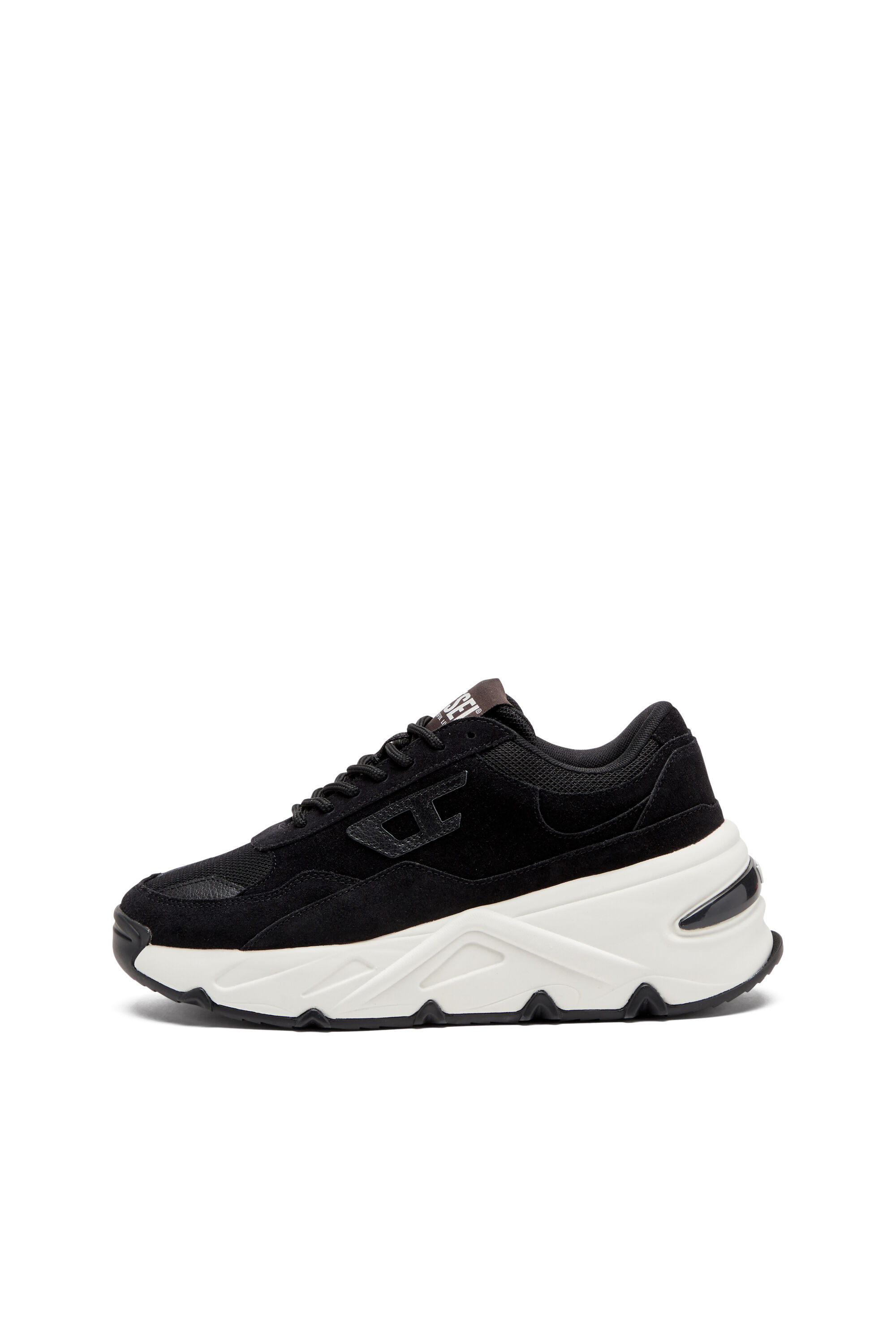 Diesel - S-SAVANNAH W, Woman's S-Savannah-Platform sneakers in suede and mesh in Black - 7