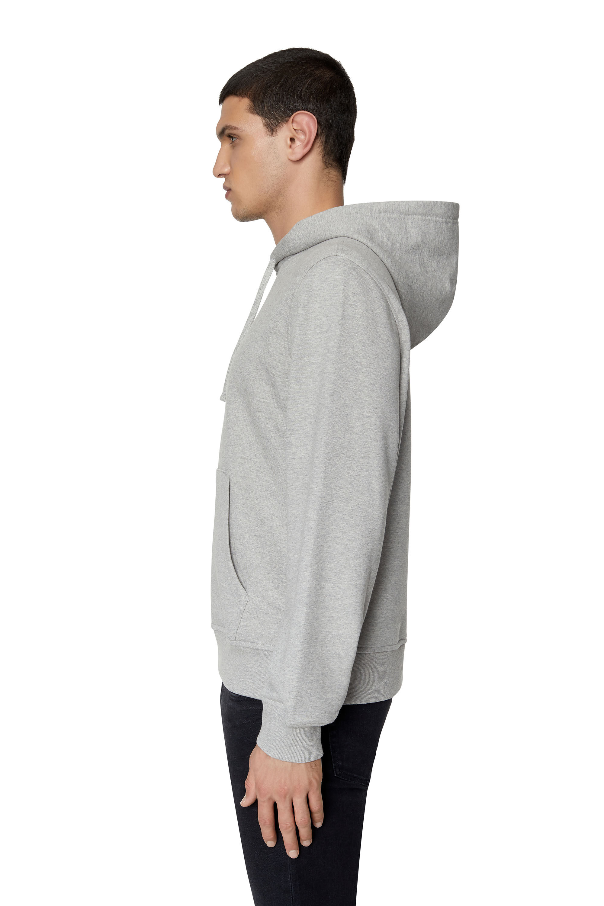 Diesel - S-GINN-HOOD-D, Male's Hoodie with D logo in Light Grey - 7