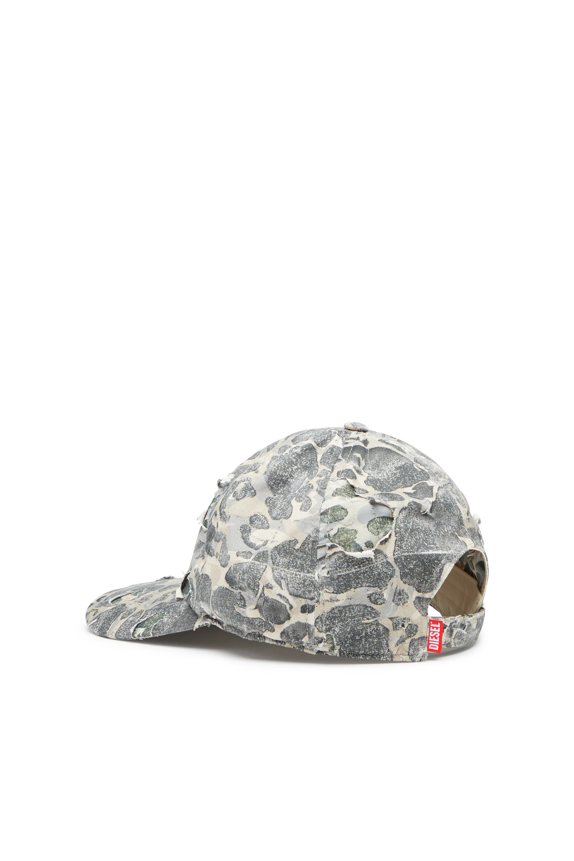 Diesel - C-STEVEN, Male's Camo baseball cap with destroyed finish in Green/Beige - 2