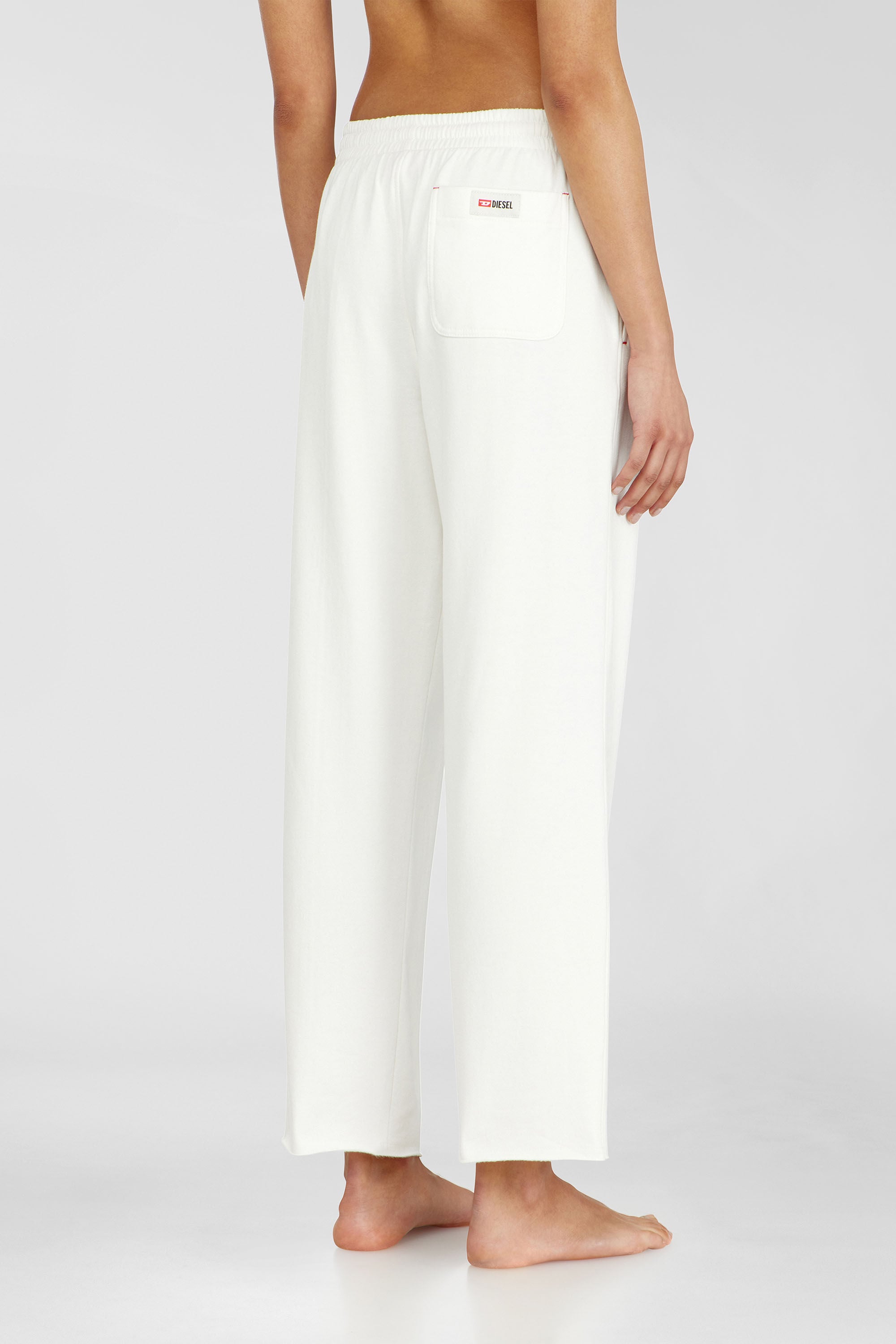 Diesel - INDRA-D-CORE, Woman's Peached sweatpants with raw hems in White - 4