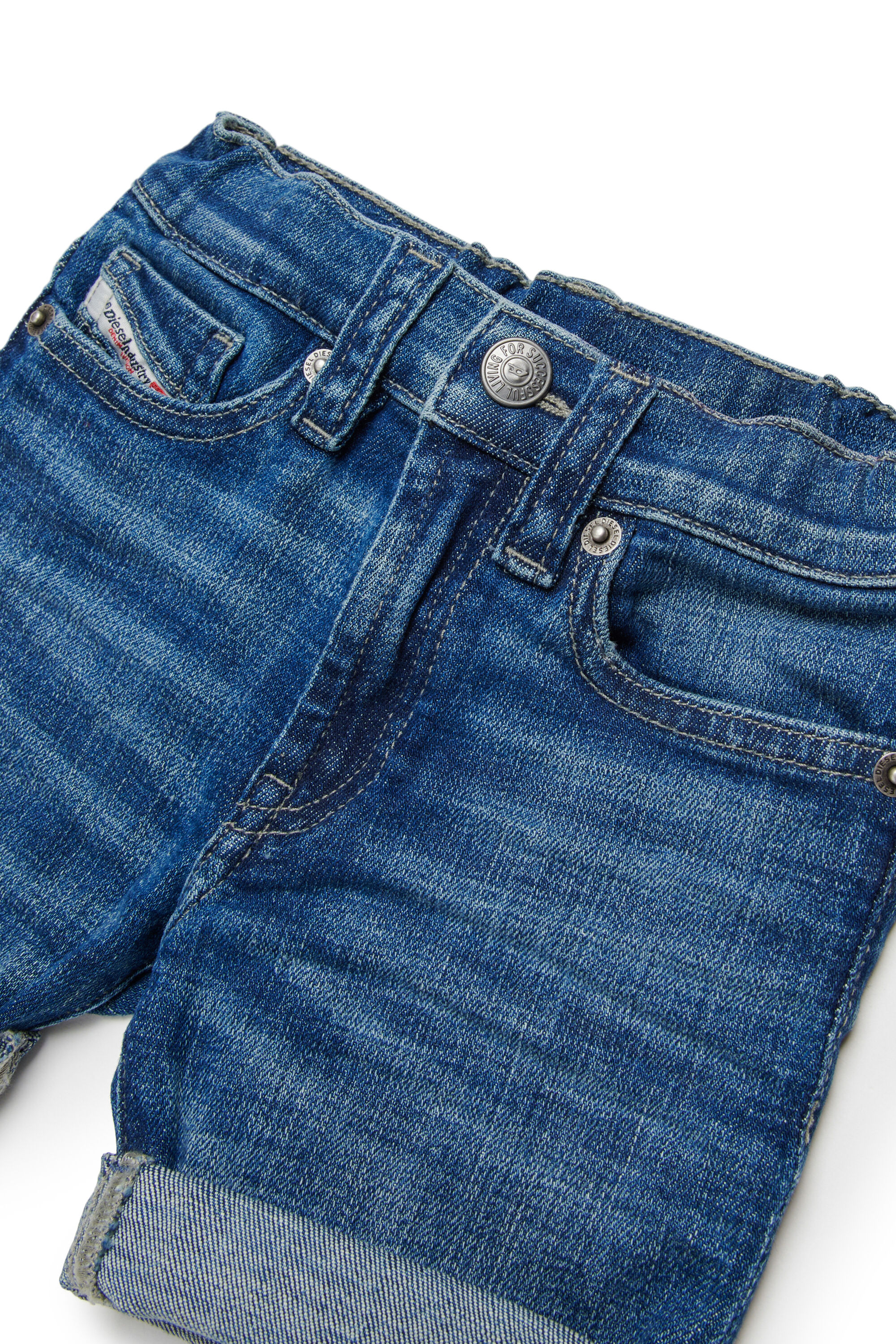 Diesel - PGALLYB, Unisex's Denim shorts with rolled hems in Medium blue - 3