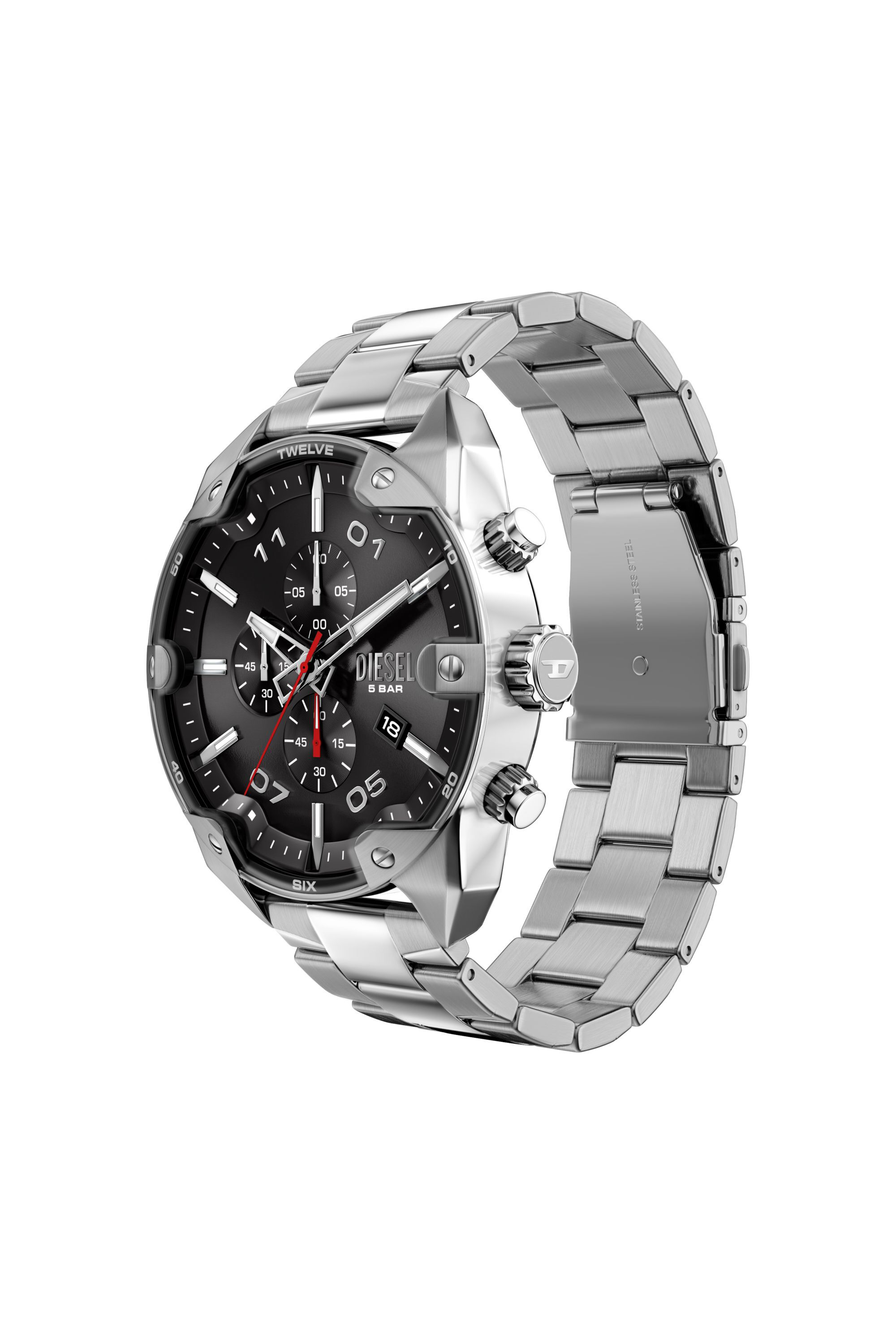 Men's Spiked Stainless Steel Watch | Silver | Diesel