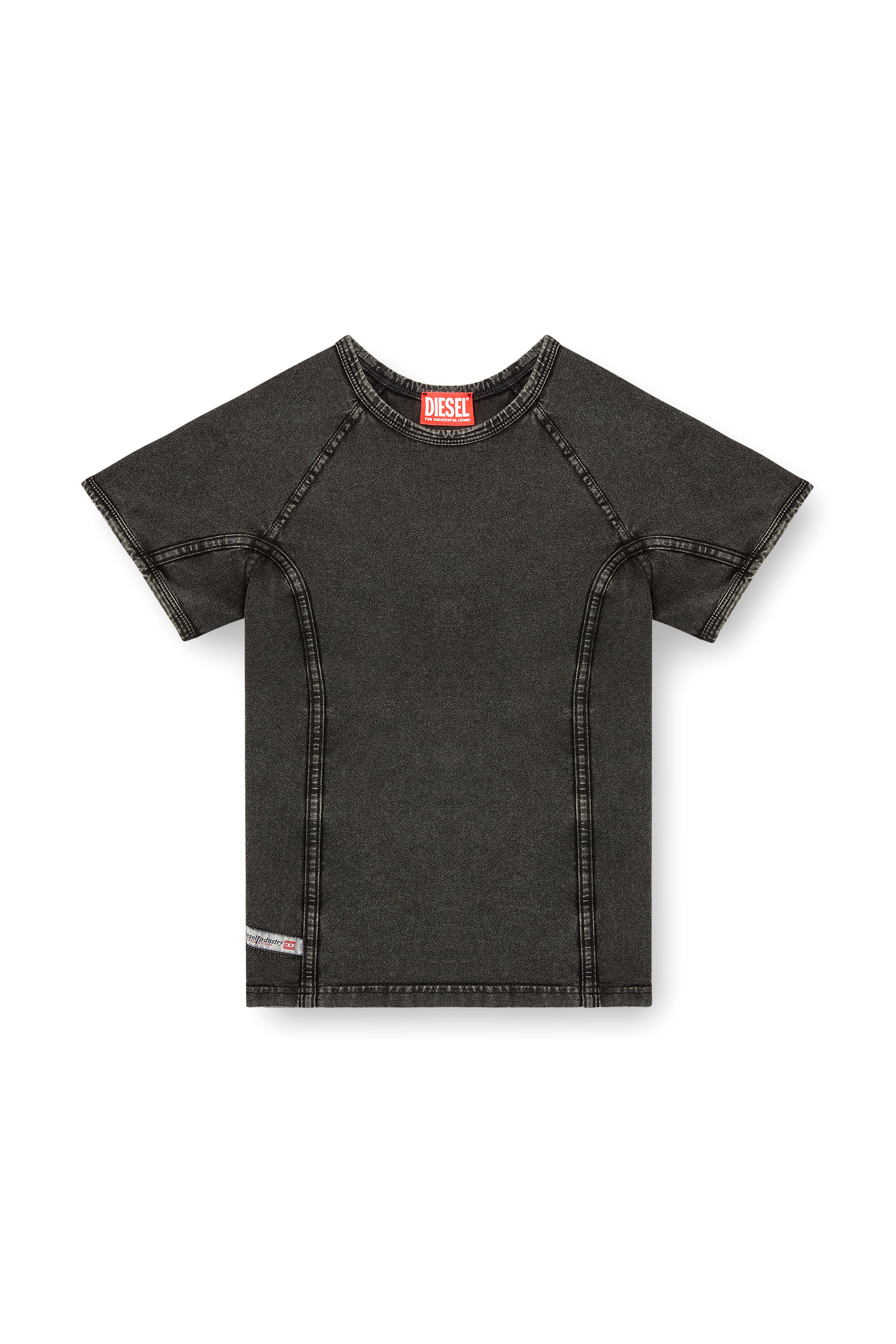 D.Ddisney418ページ Women's Denim-effect top in stretch jersey | Black | Diesel