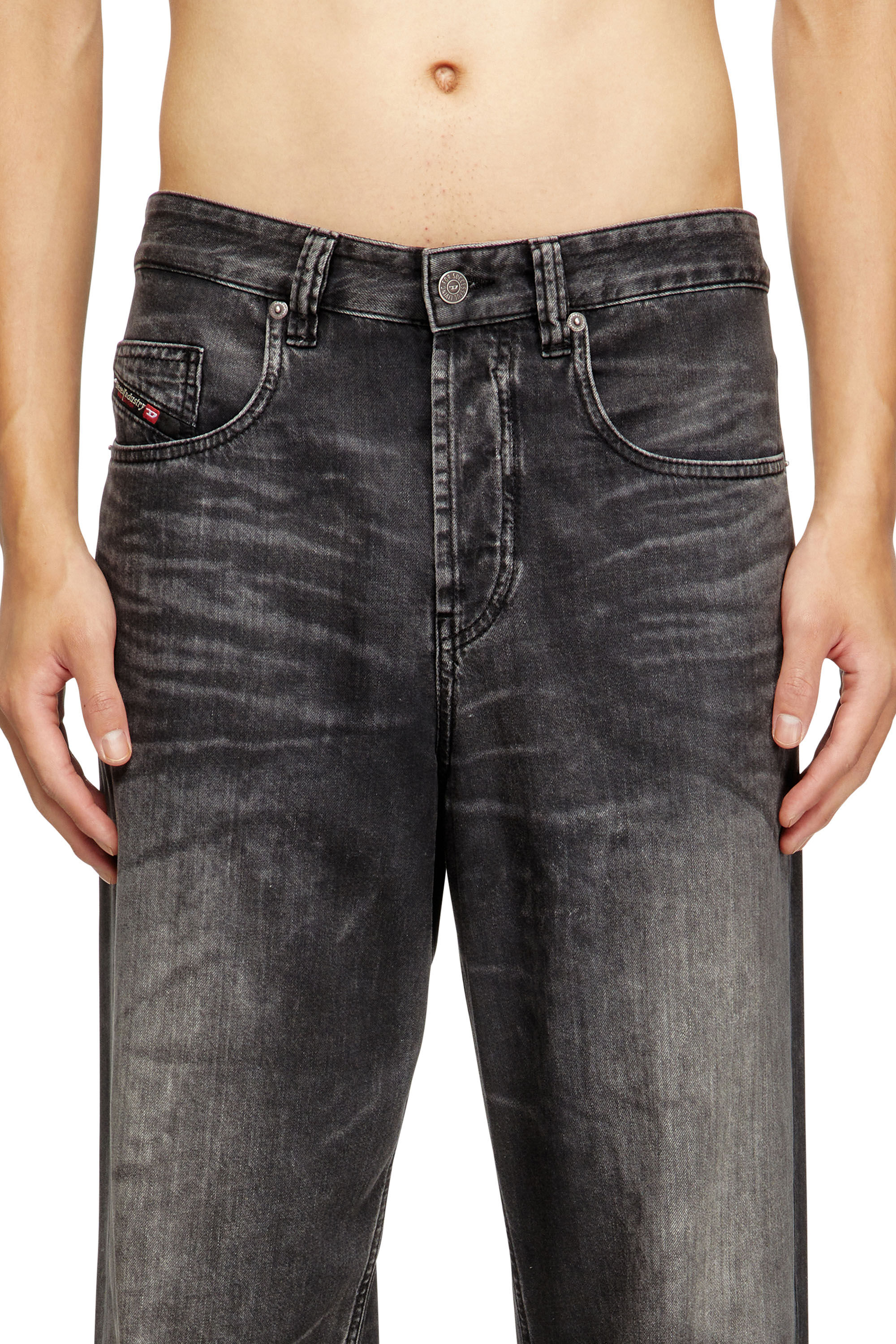 Diesel - Relaxed Jeans 2001 D-Macro 0CEBC Homme, Noir/Gris foncé - Image 5