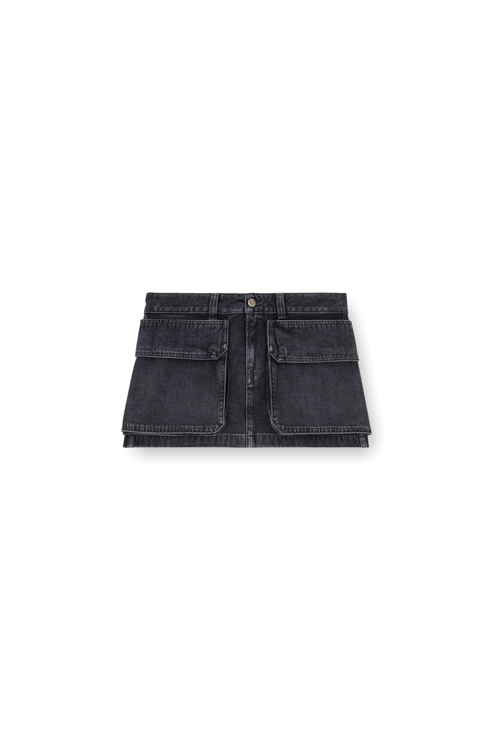 Women's Mini skirt in batavia-weave denim | Black | Diesel